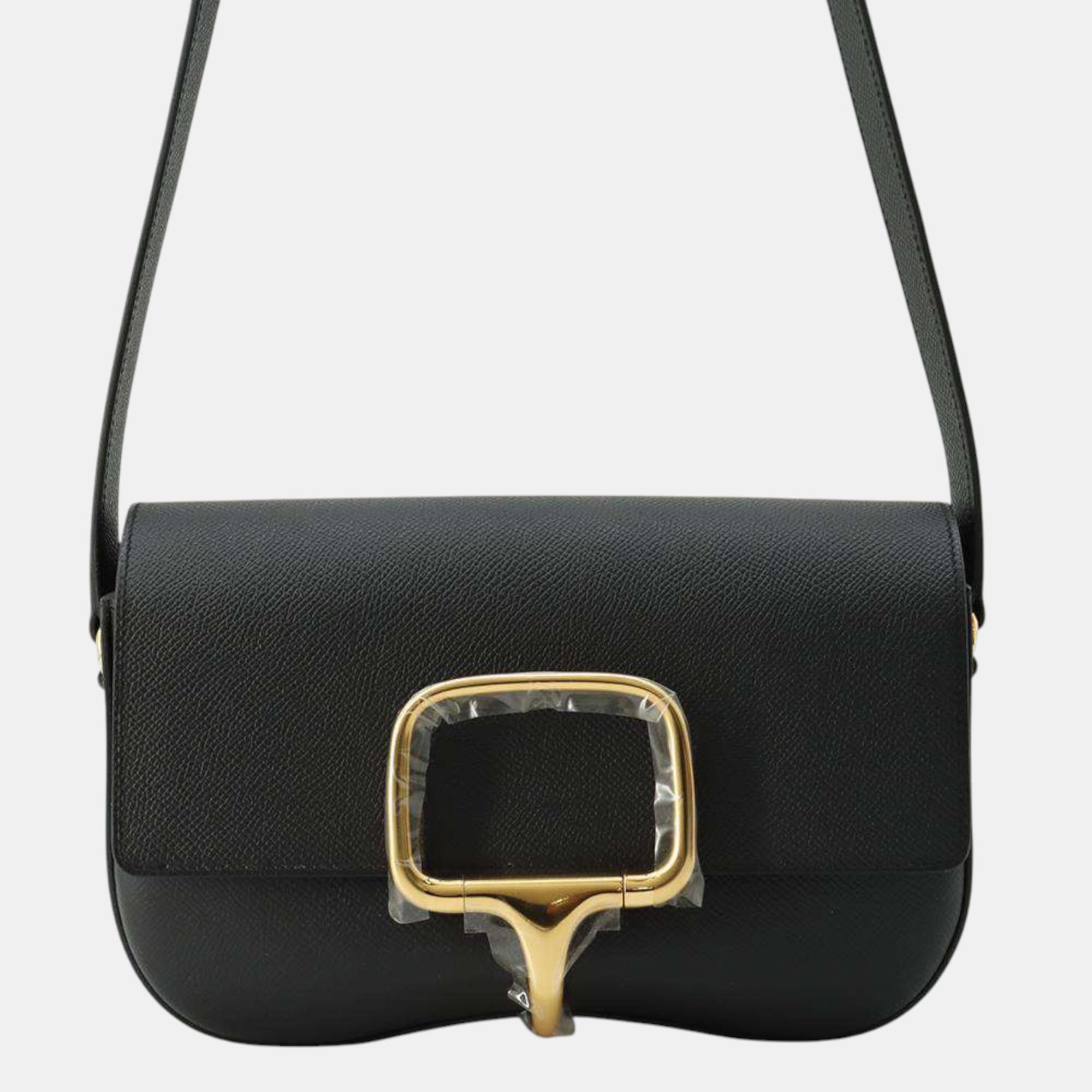 

Hermes Black Epsom Leather Della Cavalleria Elan Shoulder Bag