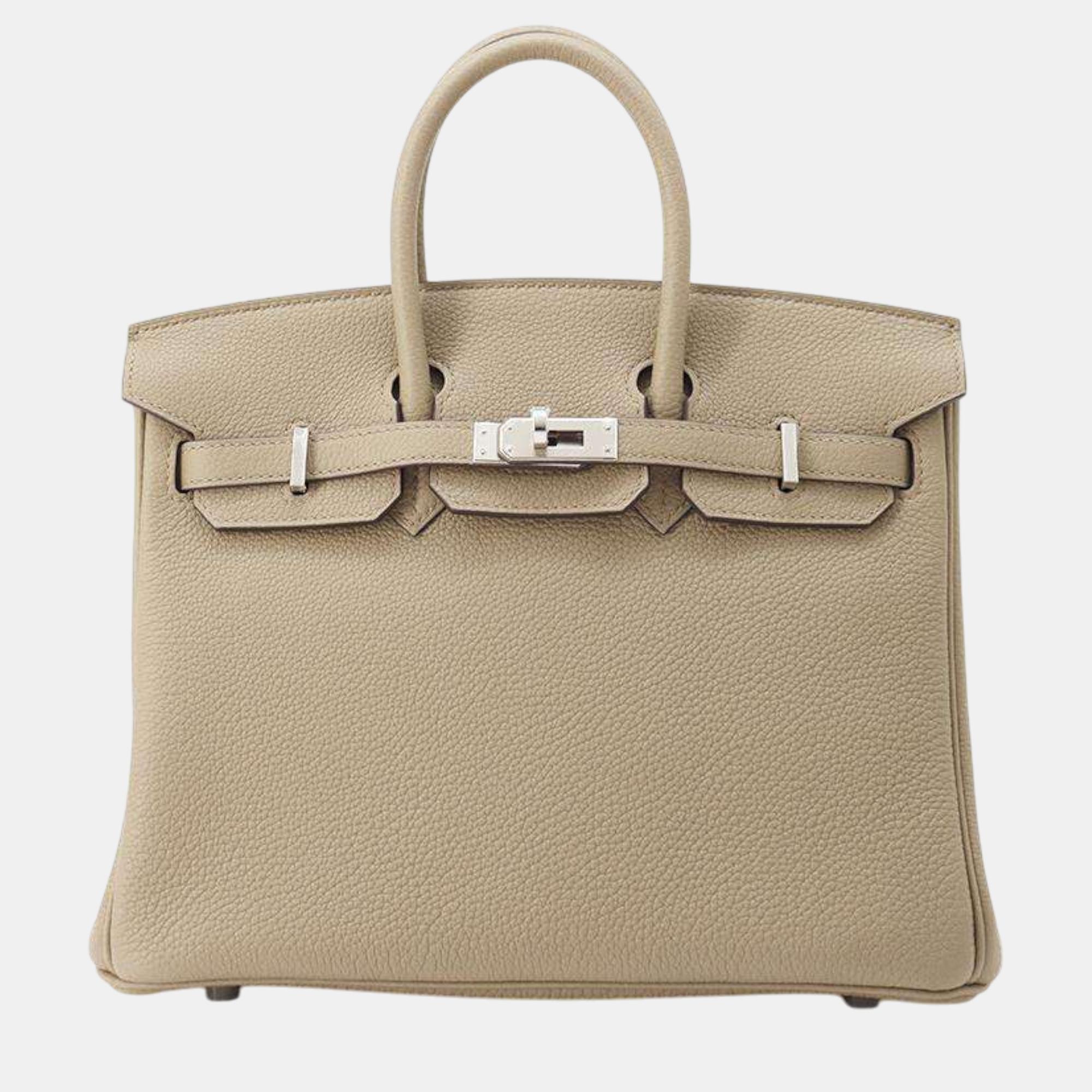 

Hermes Beige Marfa Togo Leather 25 Birkin Tote Bag