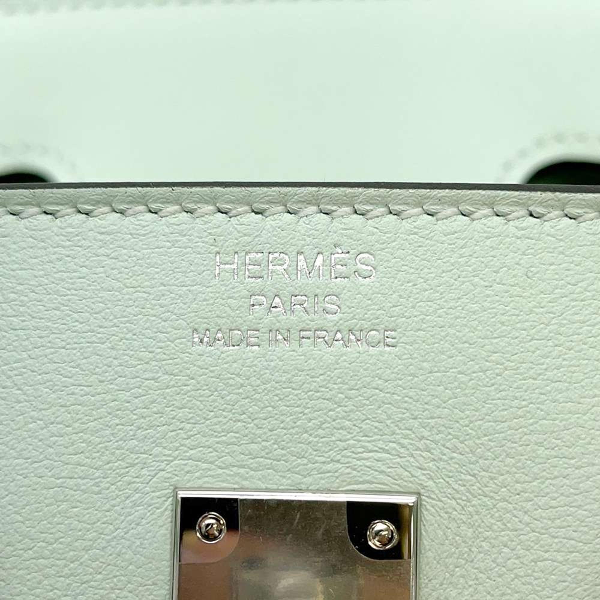 Hermes Vert Peppermint Swift Leather Birkin 25 Tote Bag 