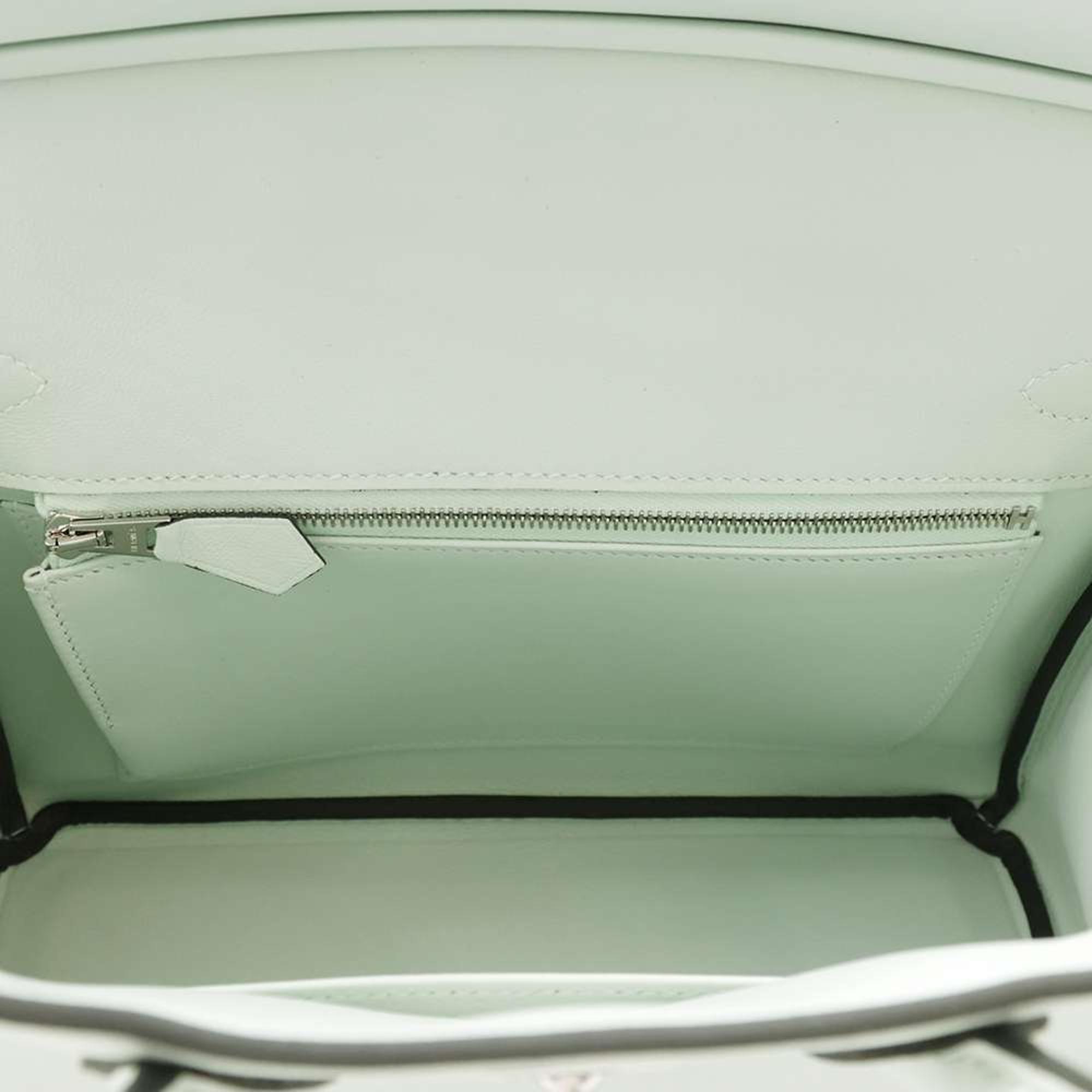 Hermes Vert Peppermint Swift Leather Birkin 25 Tote Bag 