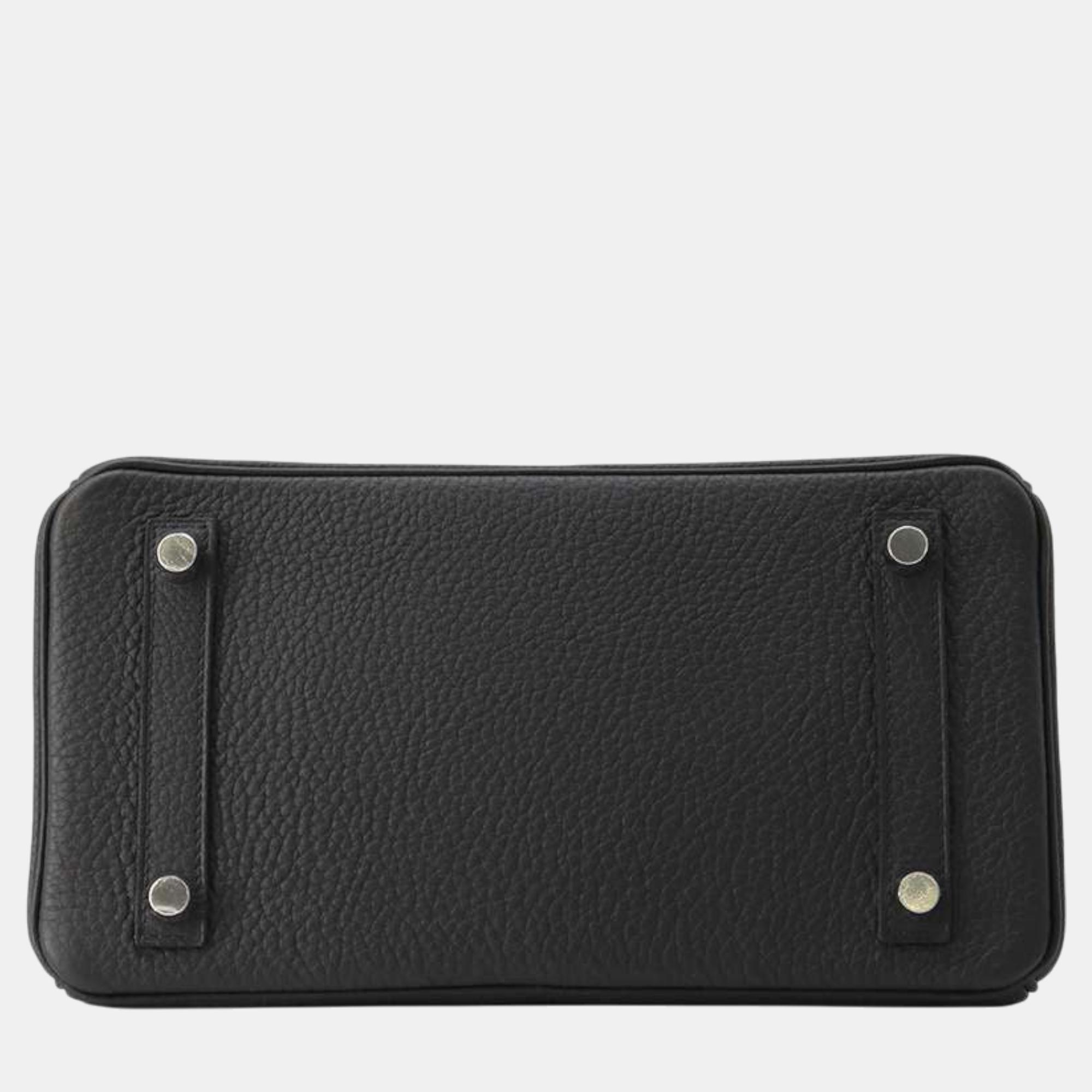 Hermes Black Togo Leather Birkin 25 Tote Bag 3