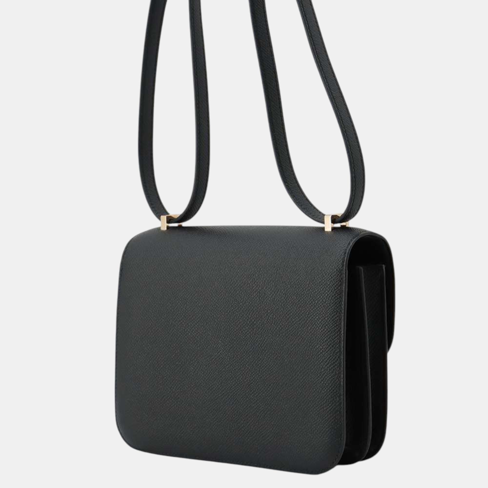 Hermes Miroir Black Epsom Constance III Mini Bag 