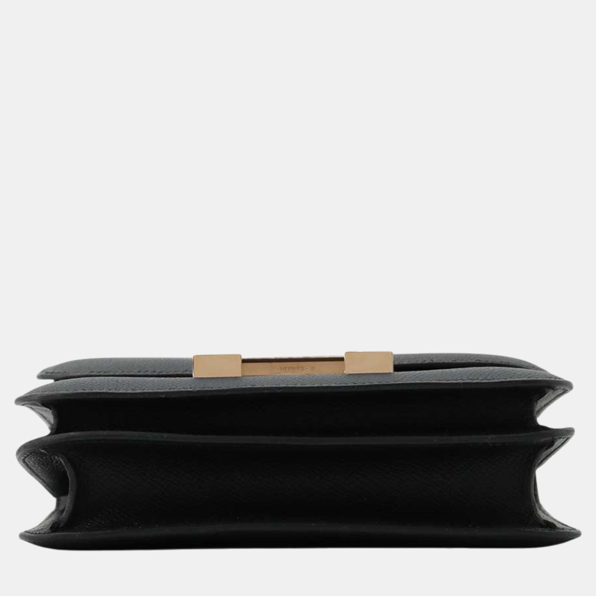 Hermes Miroir Black Epsom Constance III Mini Bag 