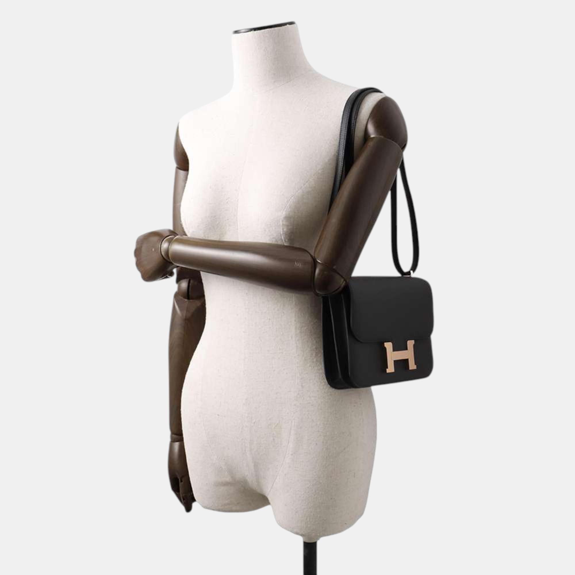 Hermes Miroir Black Epsom Constance III Mini Bag 