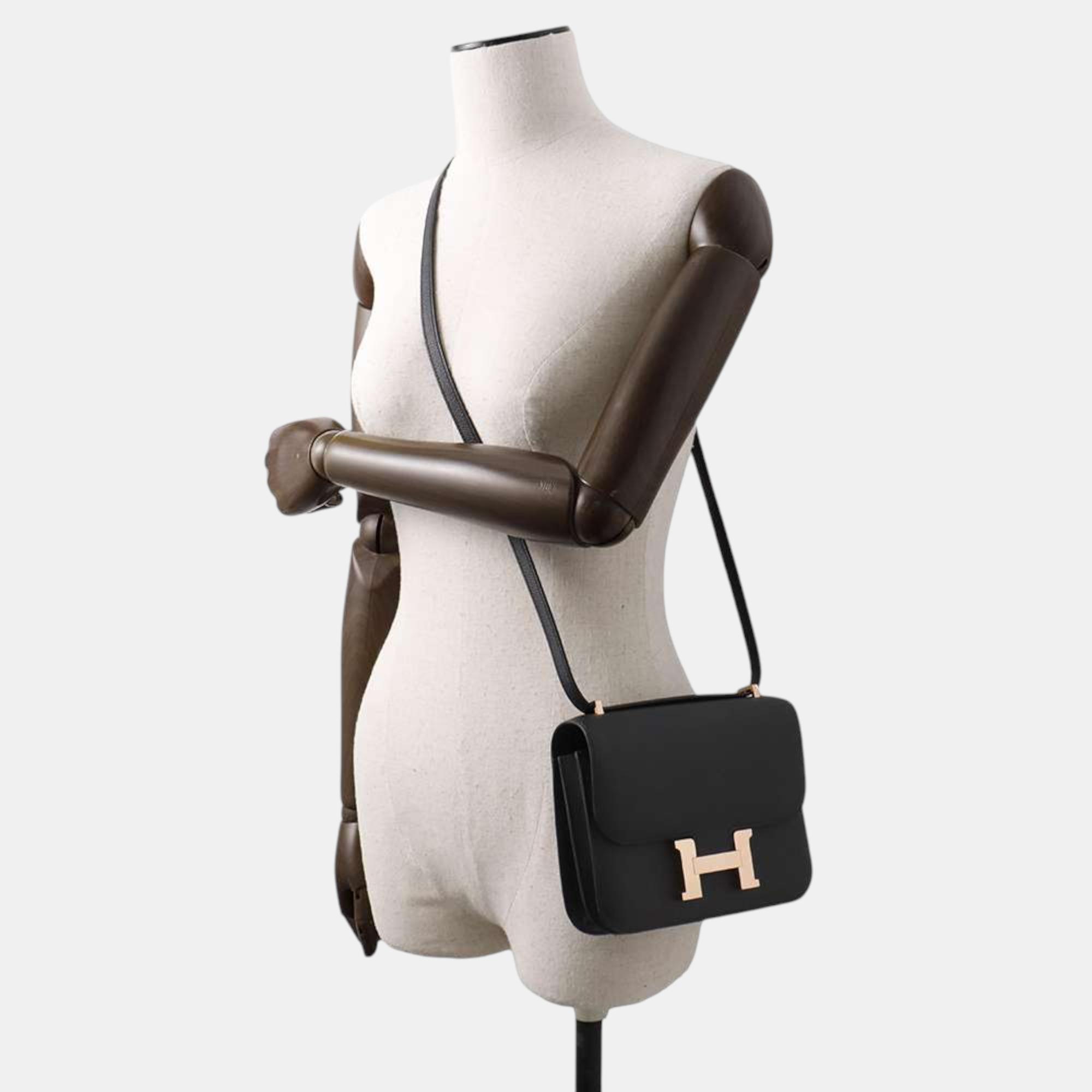 Hermes Miroir Black Epsom Constance III Mini Bag 