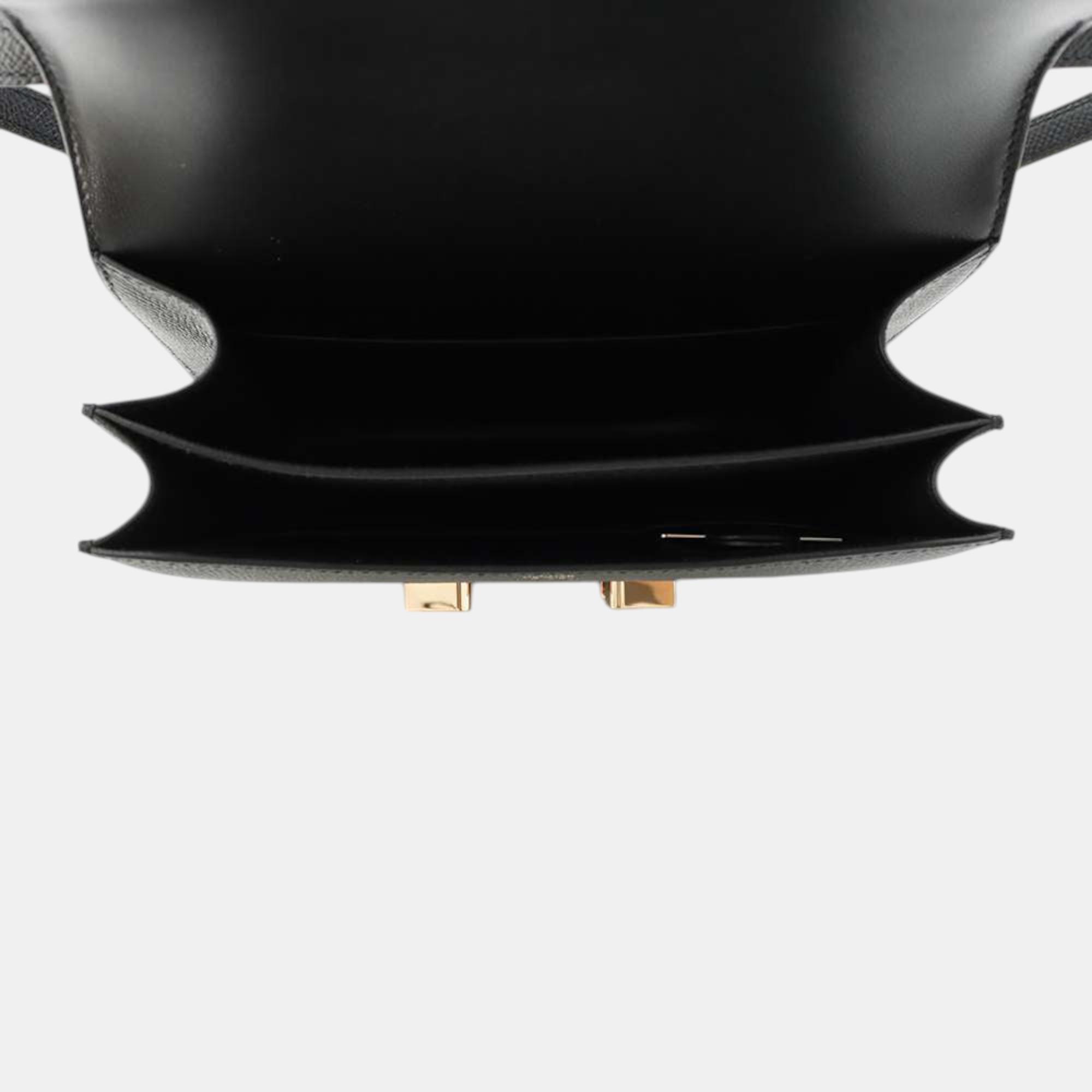 Hermes Miroir Black Epsom Constance III Mini Bag 