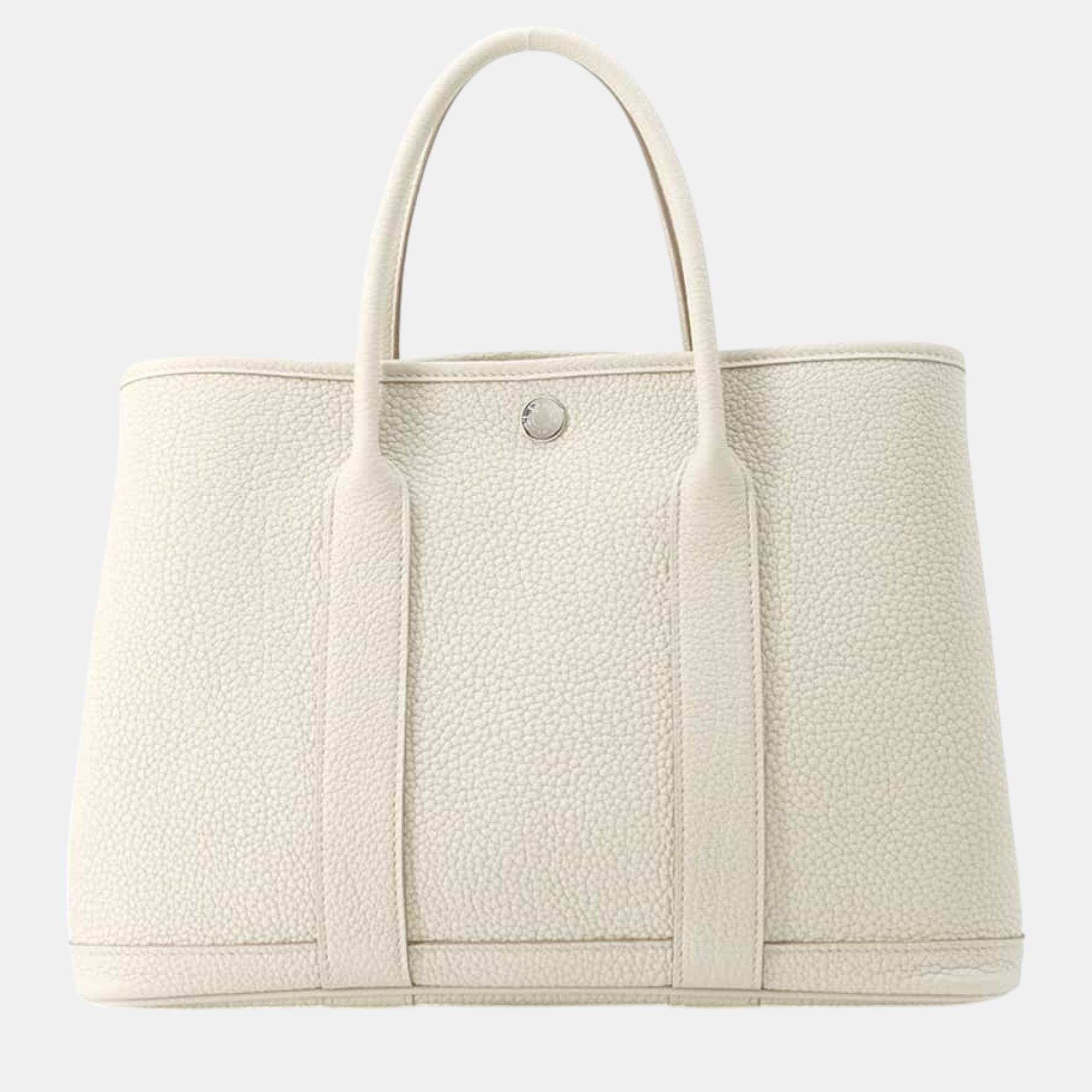 

Hermes Garden Party Beton Negonda Leather Size Tpm, White