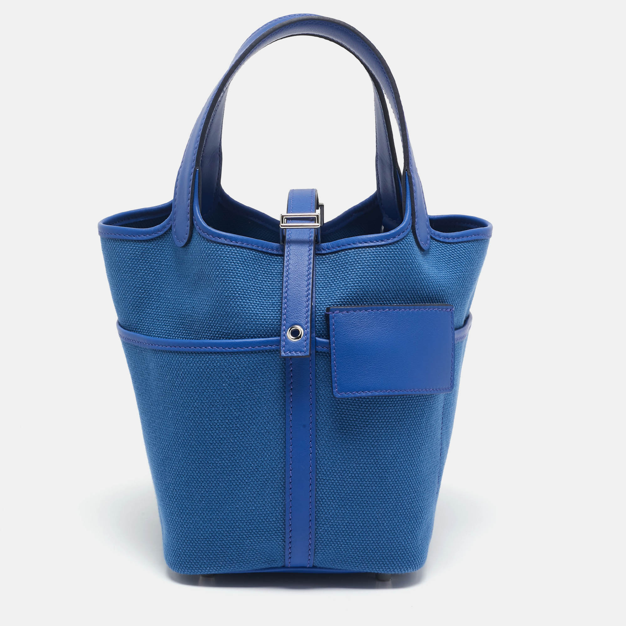 

Hermes Bleu Egee/Bleu Royal Goeland and Swift Leather Cargo Picotin Lock 18 Bag, Blue