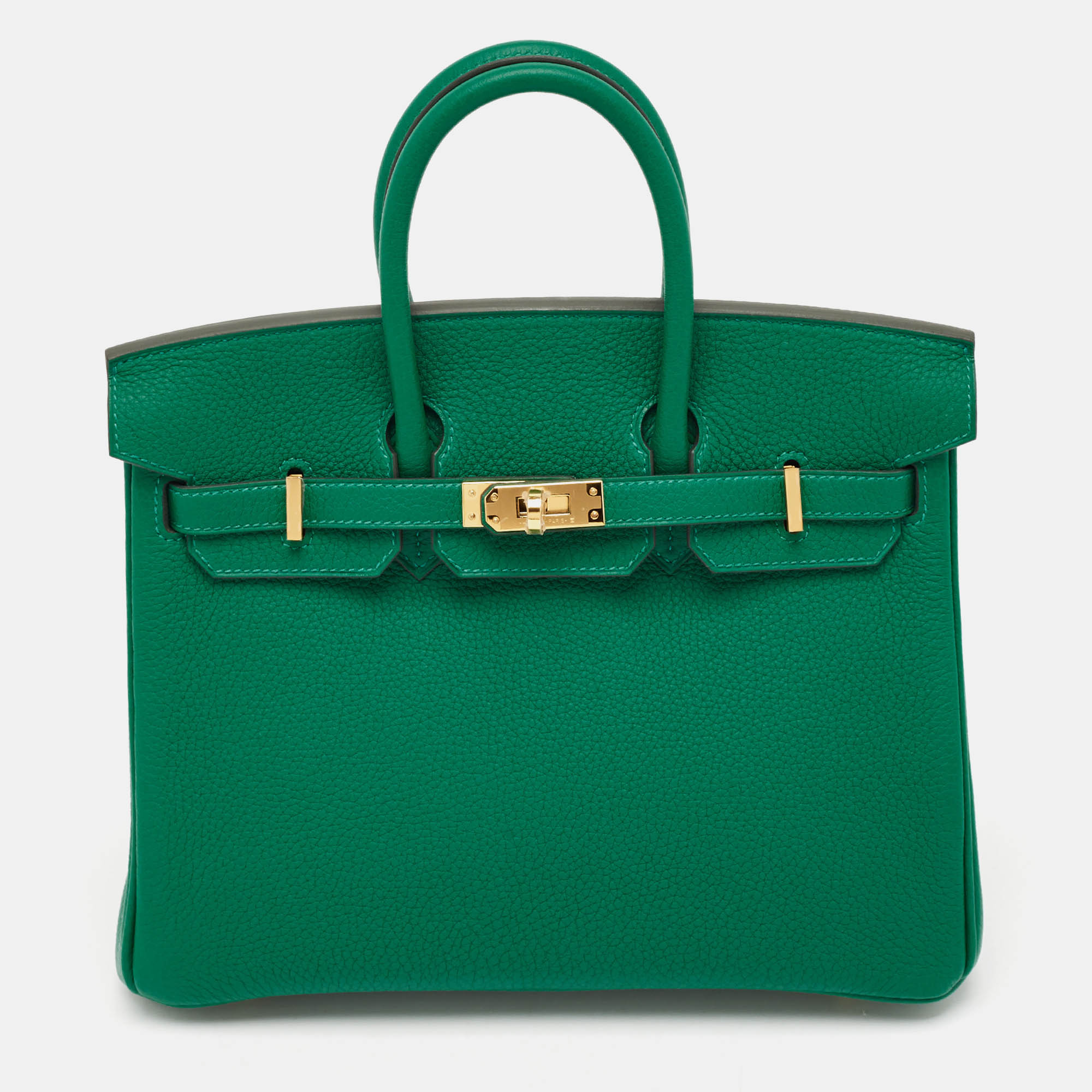 

Hermès Vert Vertigo Togo Leather Gold Finish Birkin 25 Bag, Green