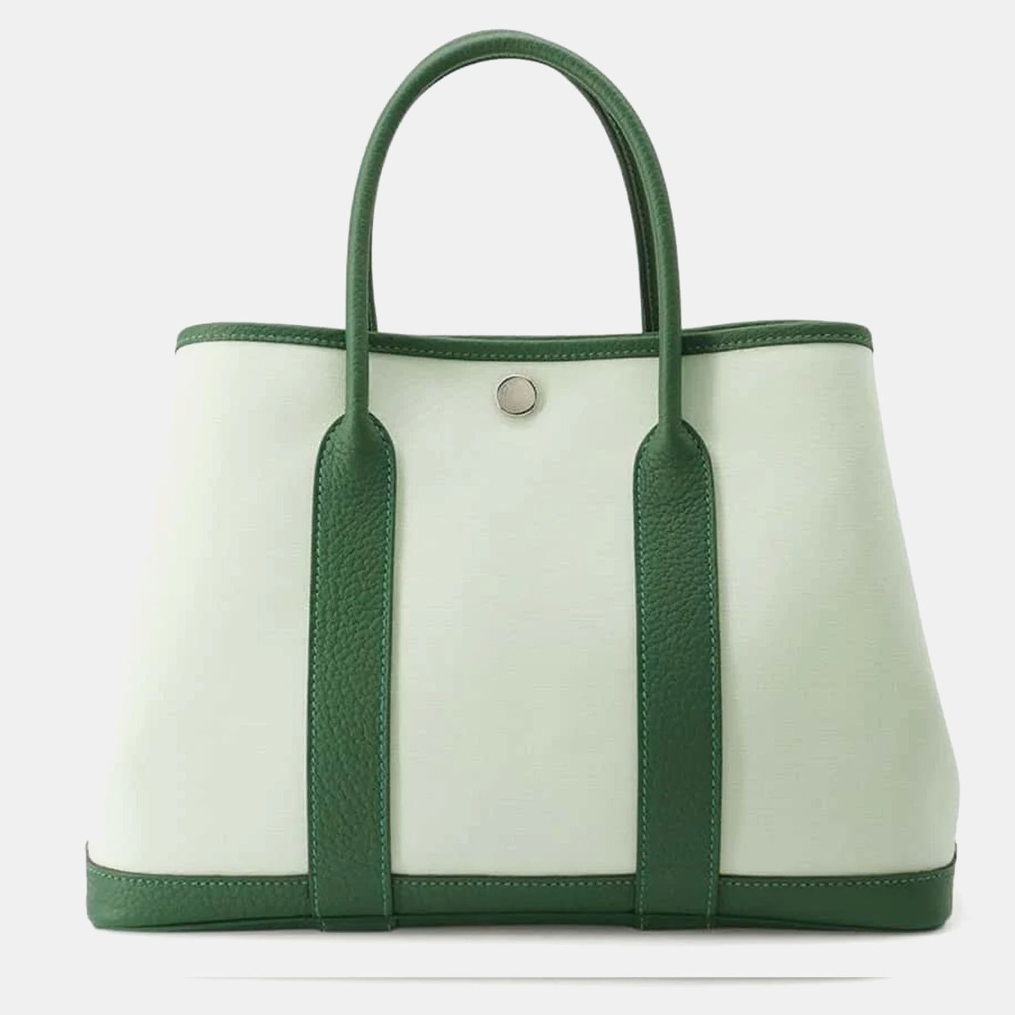 

Hermes Garden Party Tpm Vertpeppermint/Vert Toile H Negonda Leather Bag, Green