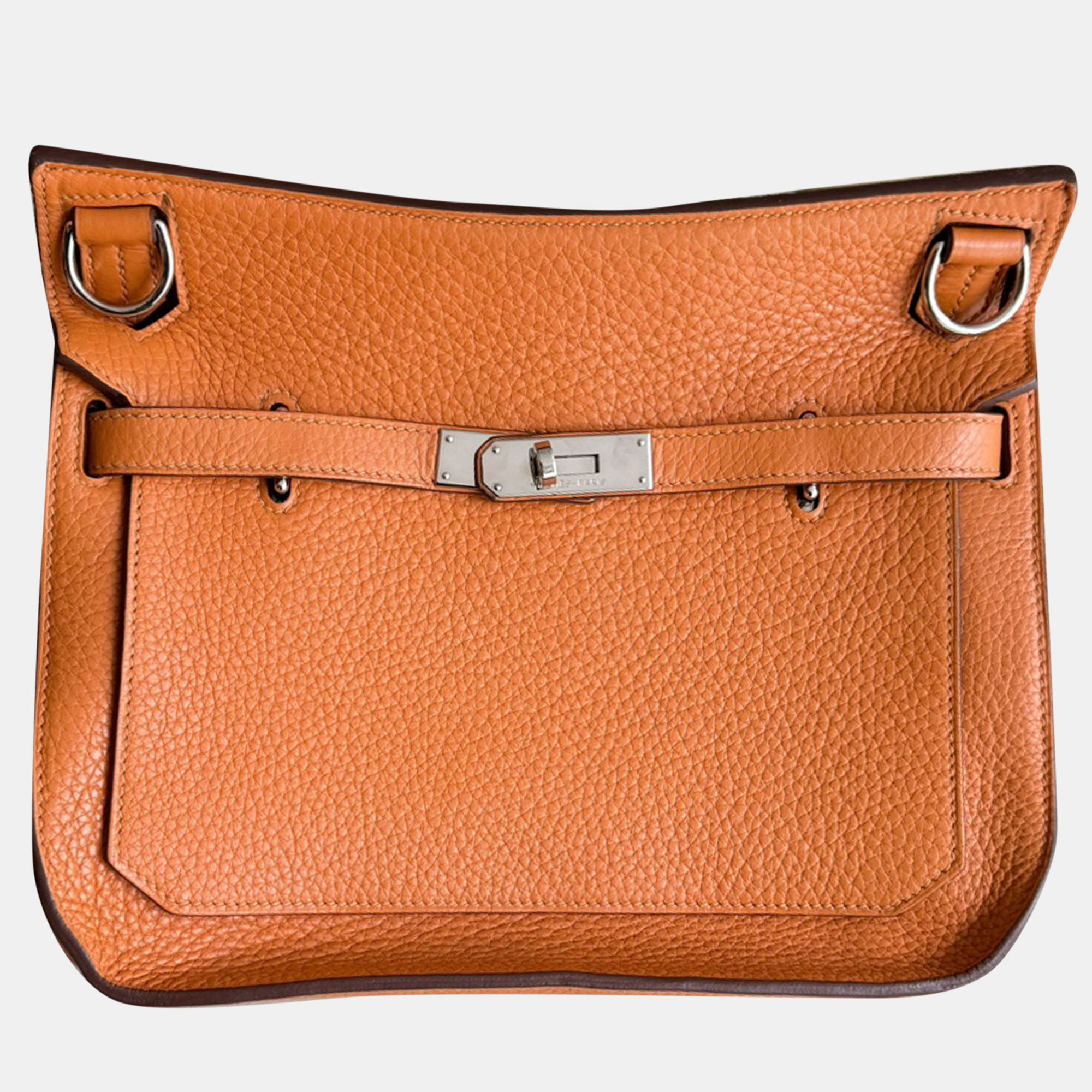 

Hermes Orange Taurillon Clemence Leather Jypsiere 28 Bag
