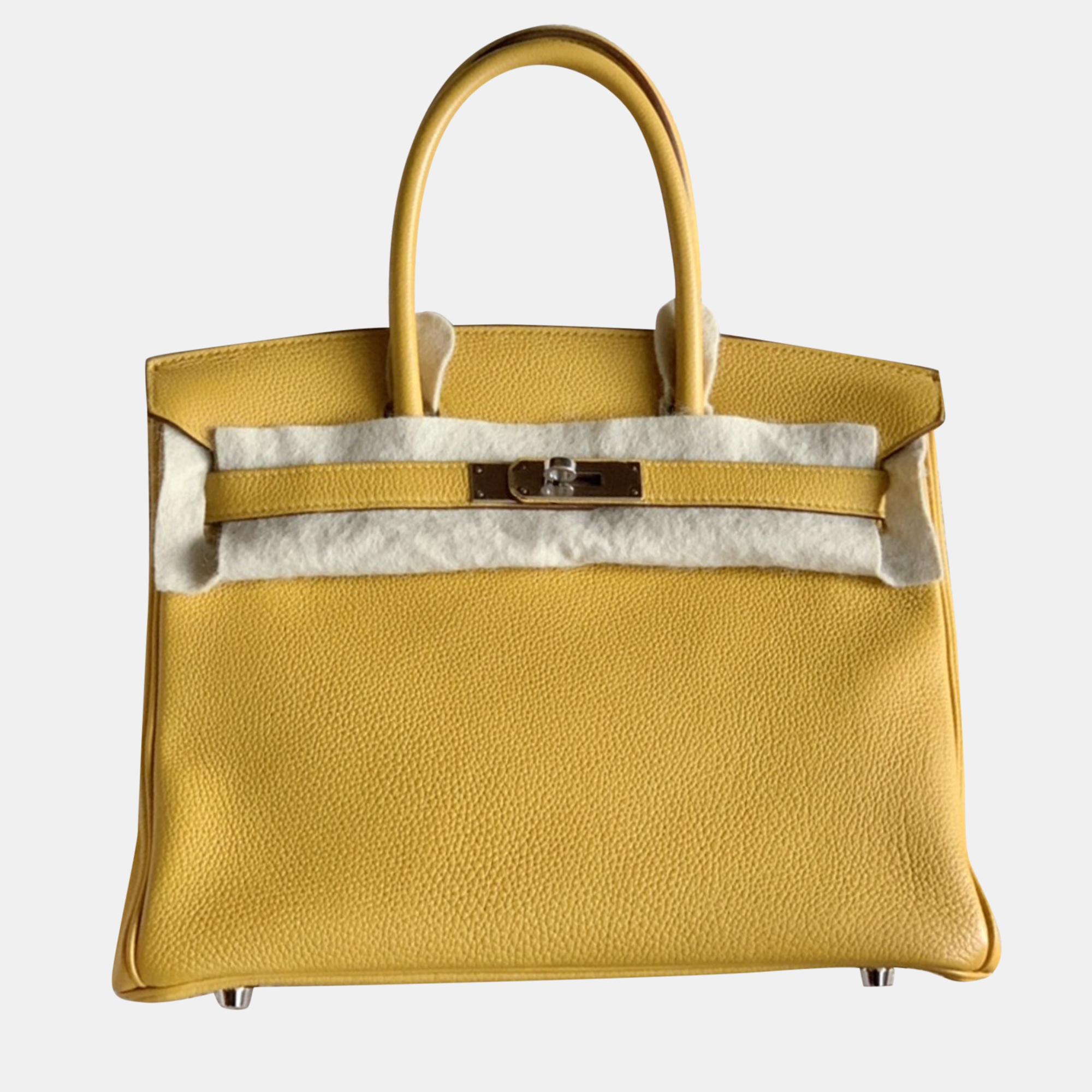 

Hermes Jaune Amber Togo Leather Birkin 30 Handbag, Yellow
