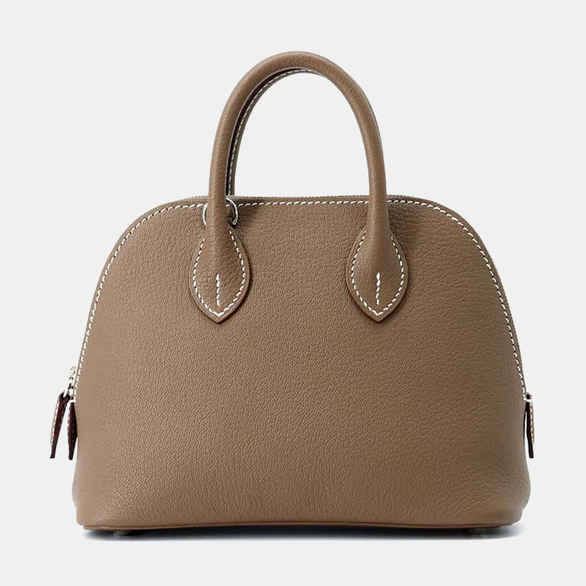 

Hermes Etoupe Chevre Myzore Goatskin Bolide 1923 Mini Shoulder Bag, Brown