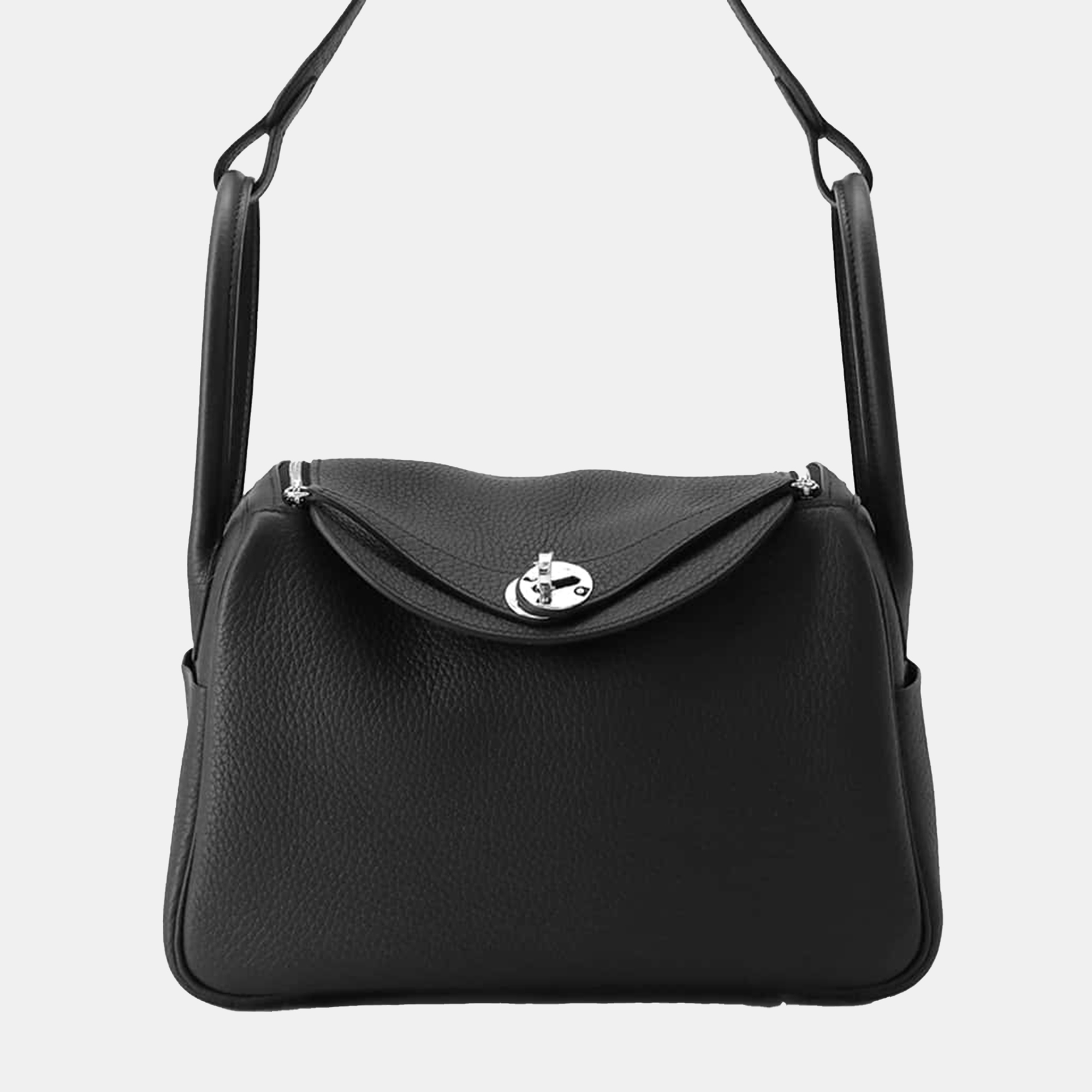 

Hermes Black Taurillon Clemence Lindy 26 Shoulder Bag
