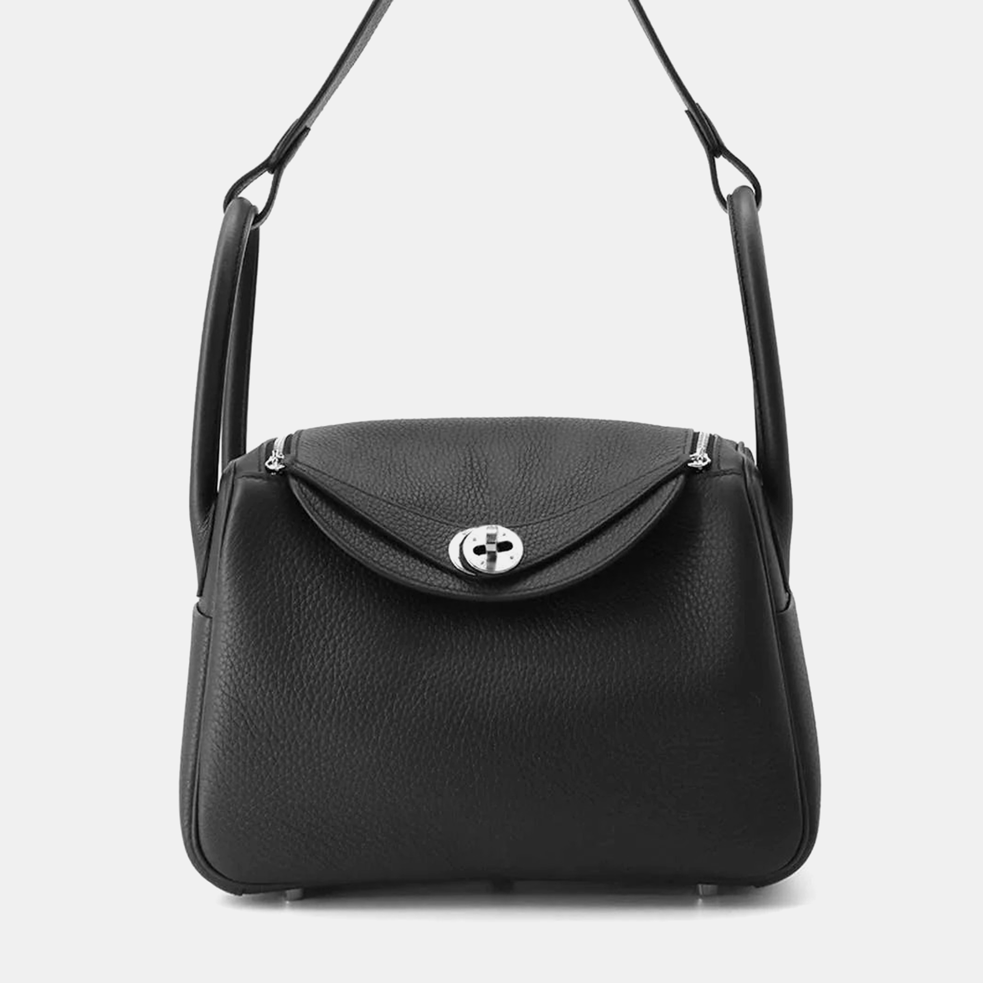 

Hermes Black Taurillon Clemence Lindy 26 Shoulder Bag