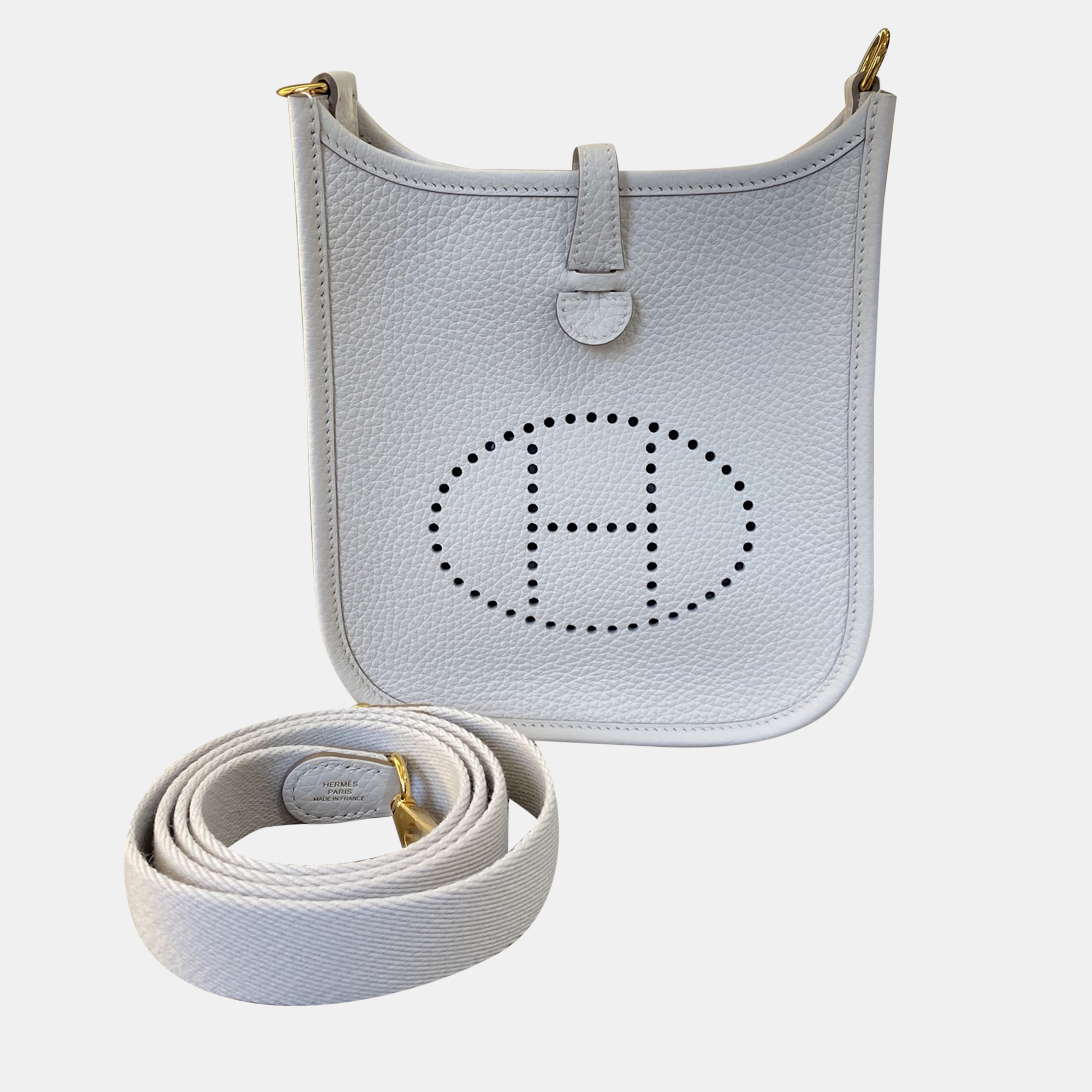 

Hermes Mini Evelyne Crossbody Bag, White