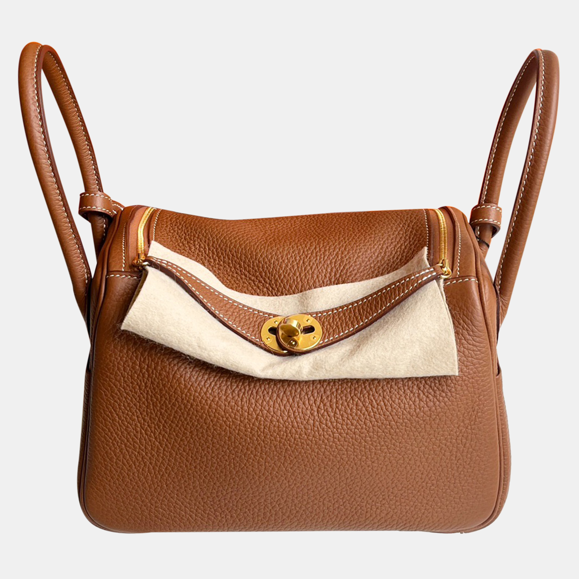 

Hermes Gold Clemence Leather Lindy 26 Shoulder Bag