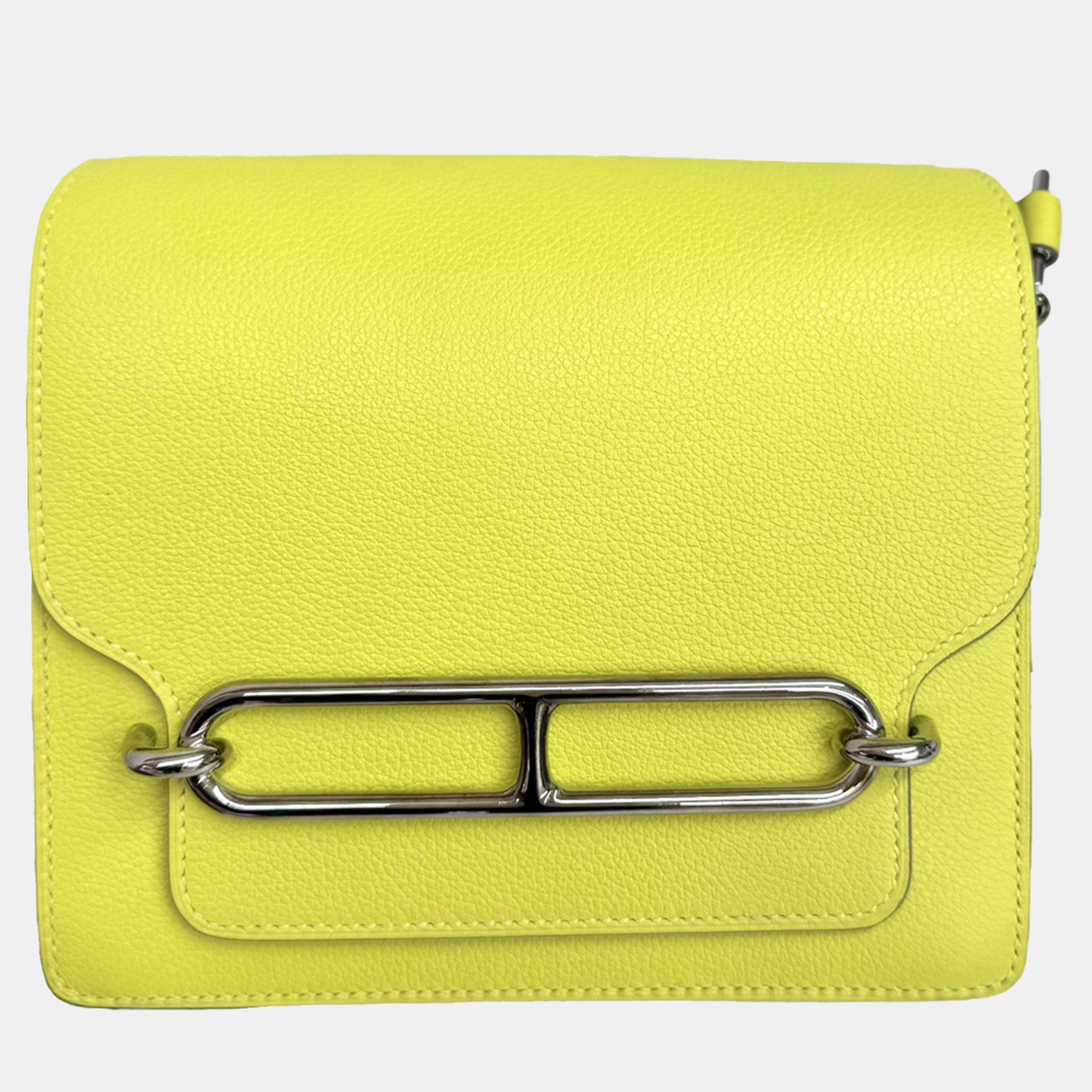 

Hermes Lemon Yellow Swift Leather Mini Roulis Shoulder Bag