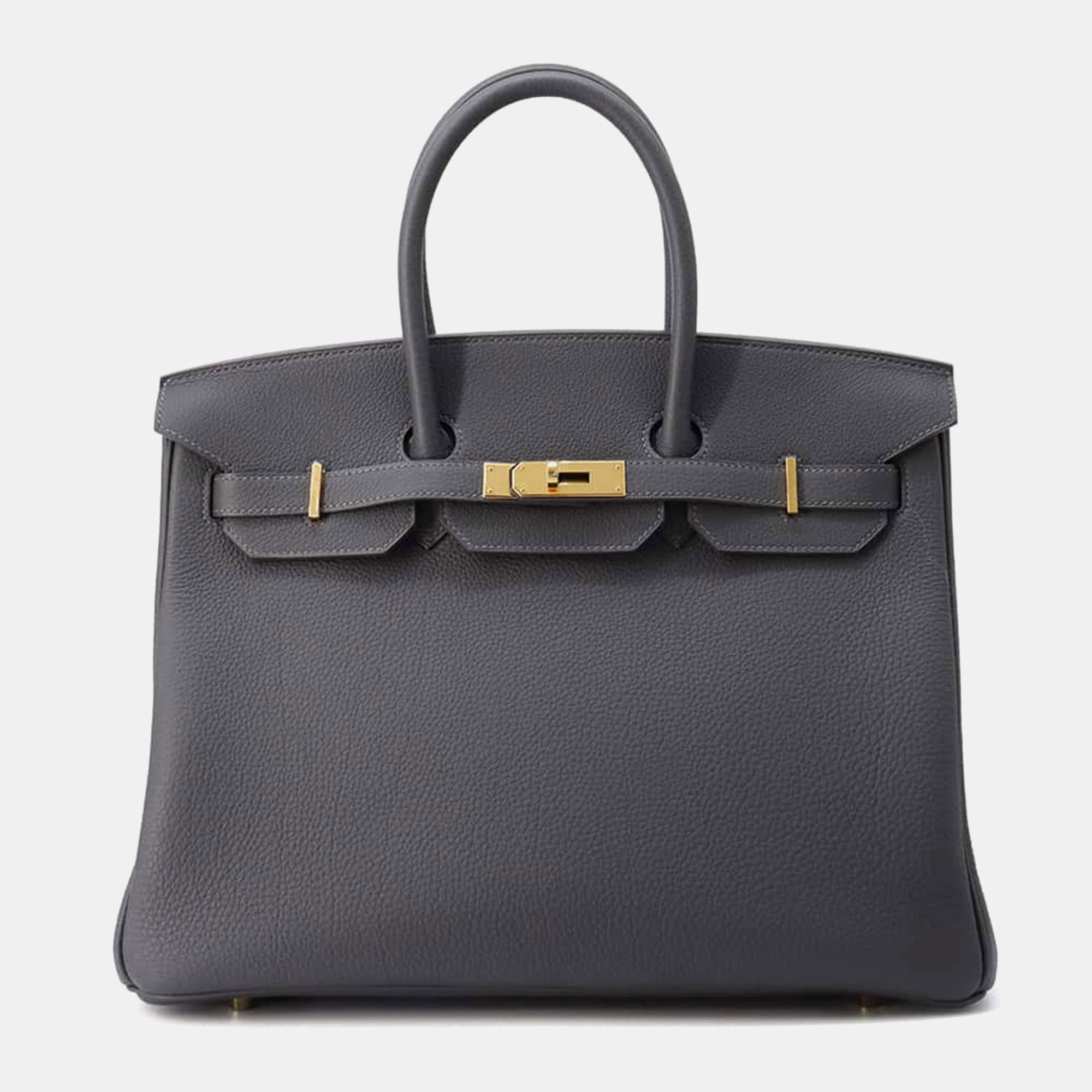 

Hermes Ardoise Togo Leather Birkin 35 Tote Bag, Grey