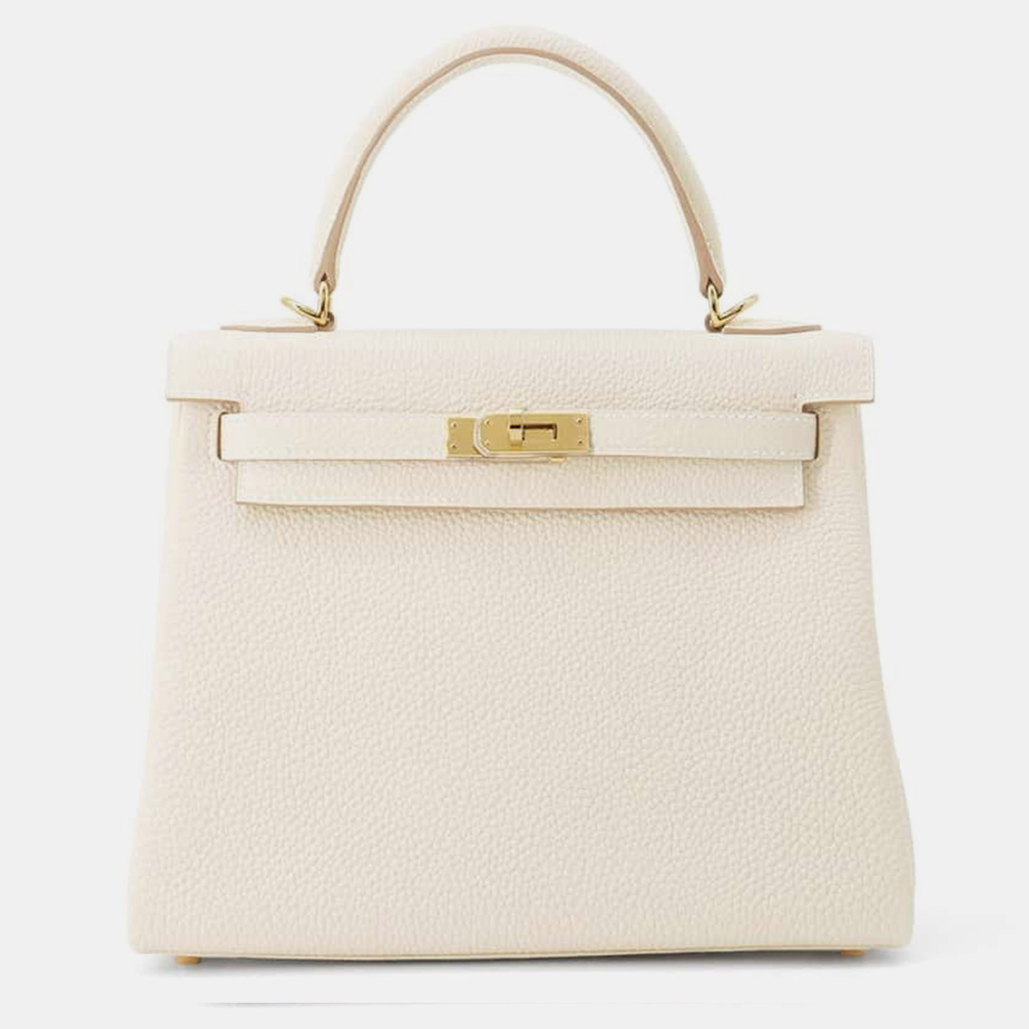 

Hermes Craie Togo Leather Kelly Retourne 25 Bag, White