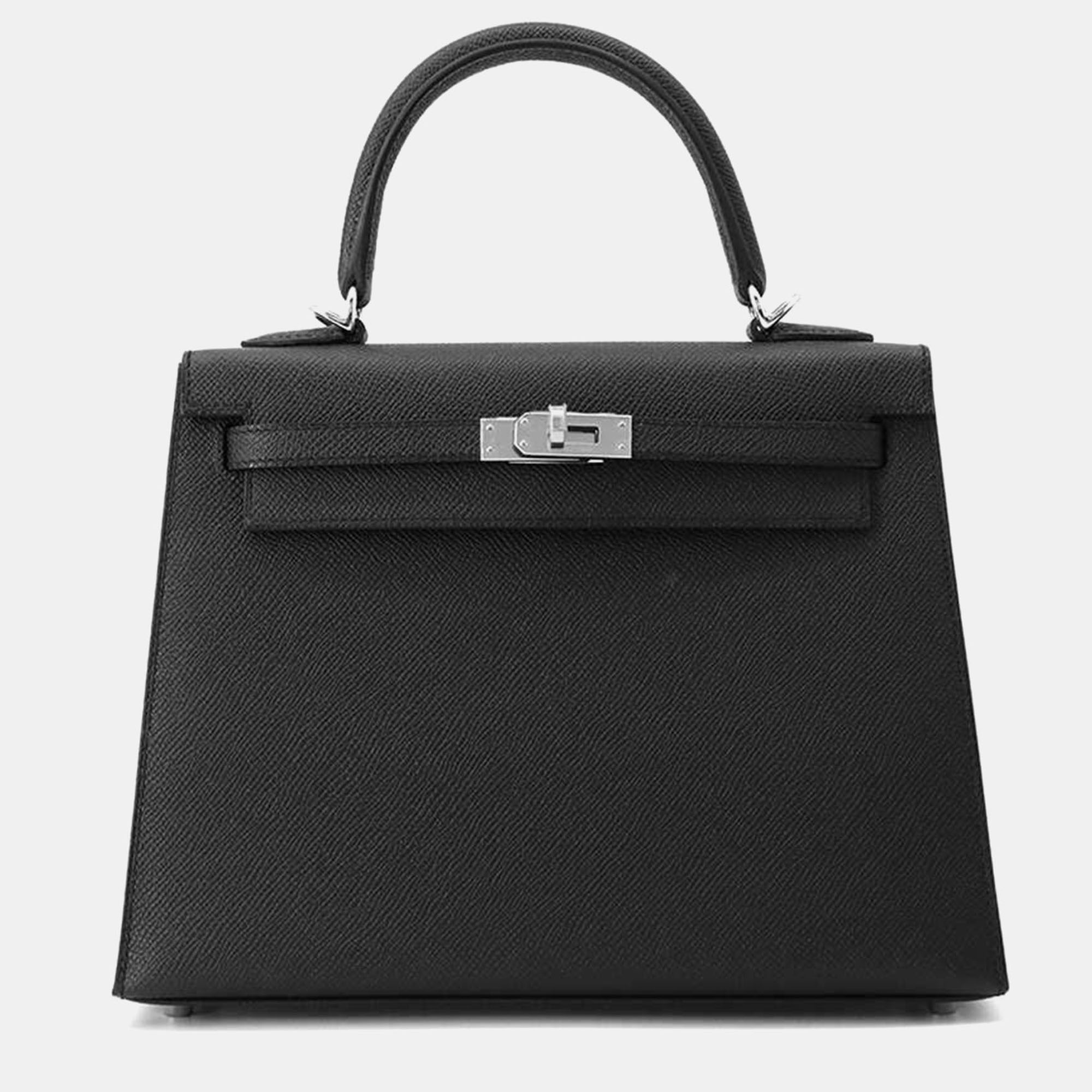 

Hermes Black Epsom Kelly Sellier Size