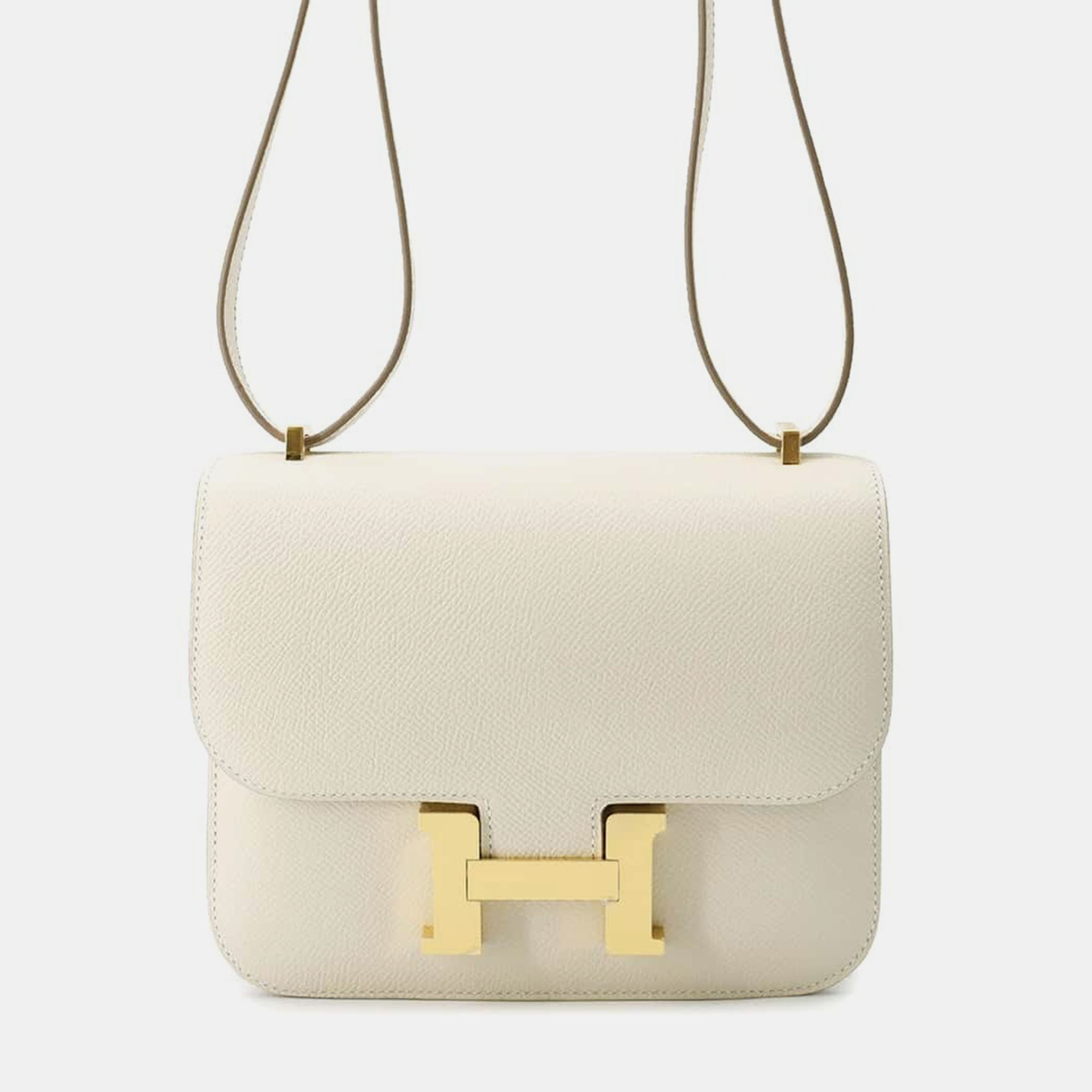 

Hermes Craie Epsom Constance Miroir Mini, White
