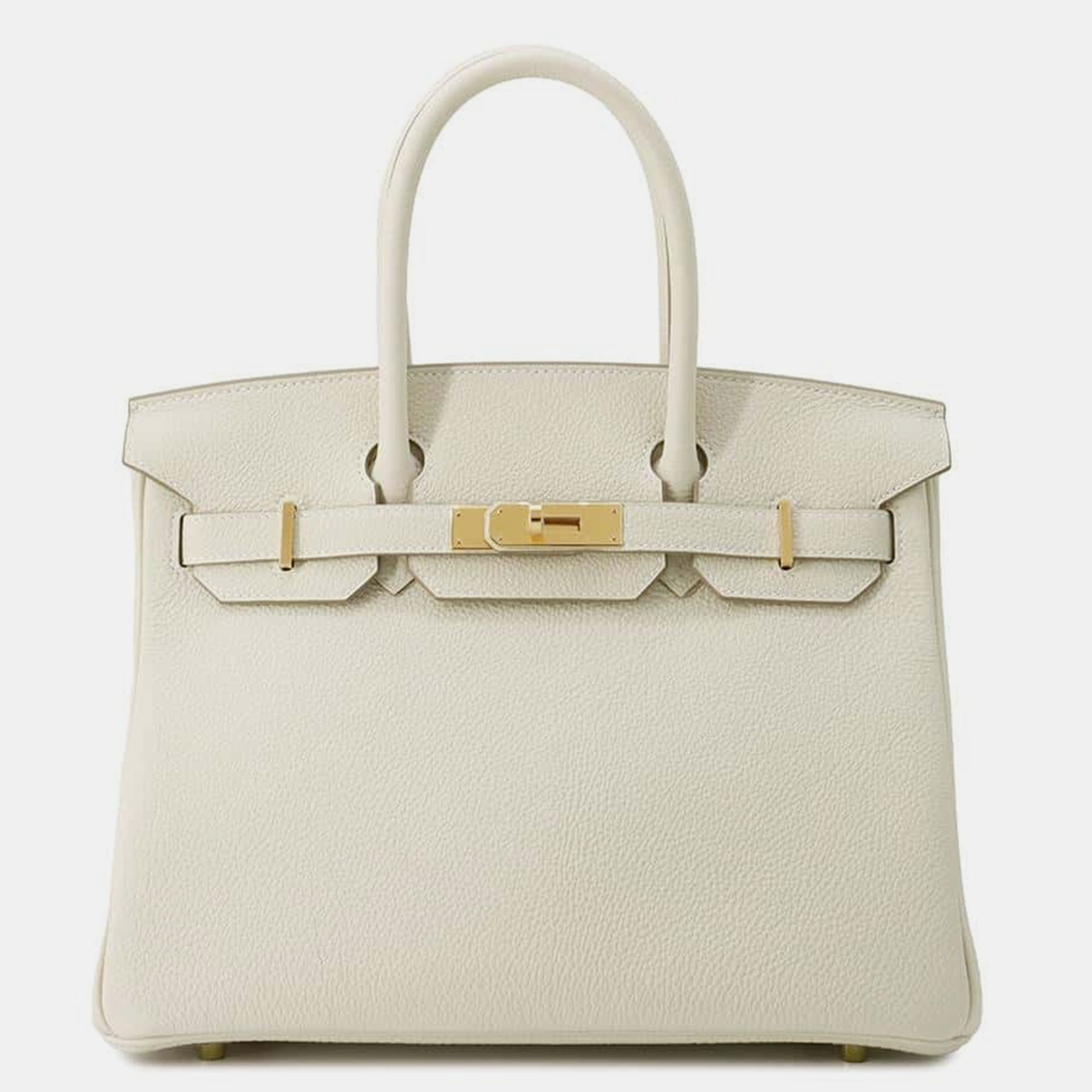 

Hermes Craie Togo Leather Birkin 30, White