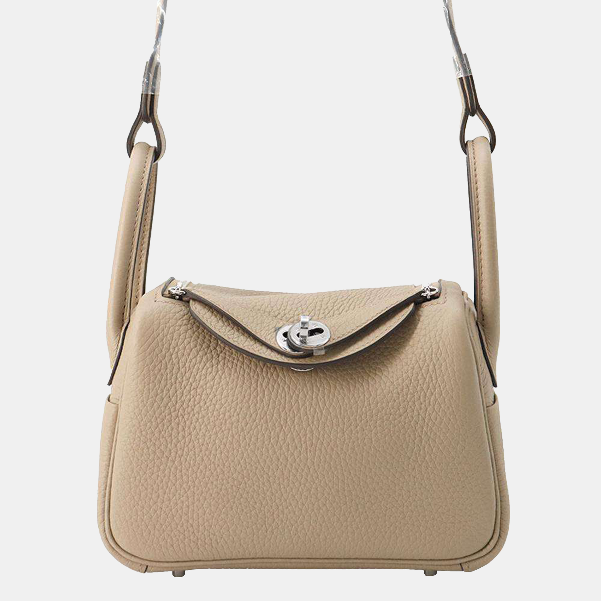 

Hermes Beige Marfa Taurillon Clemence Mini Lindy