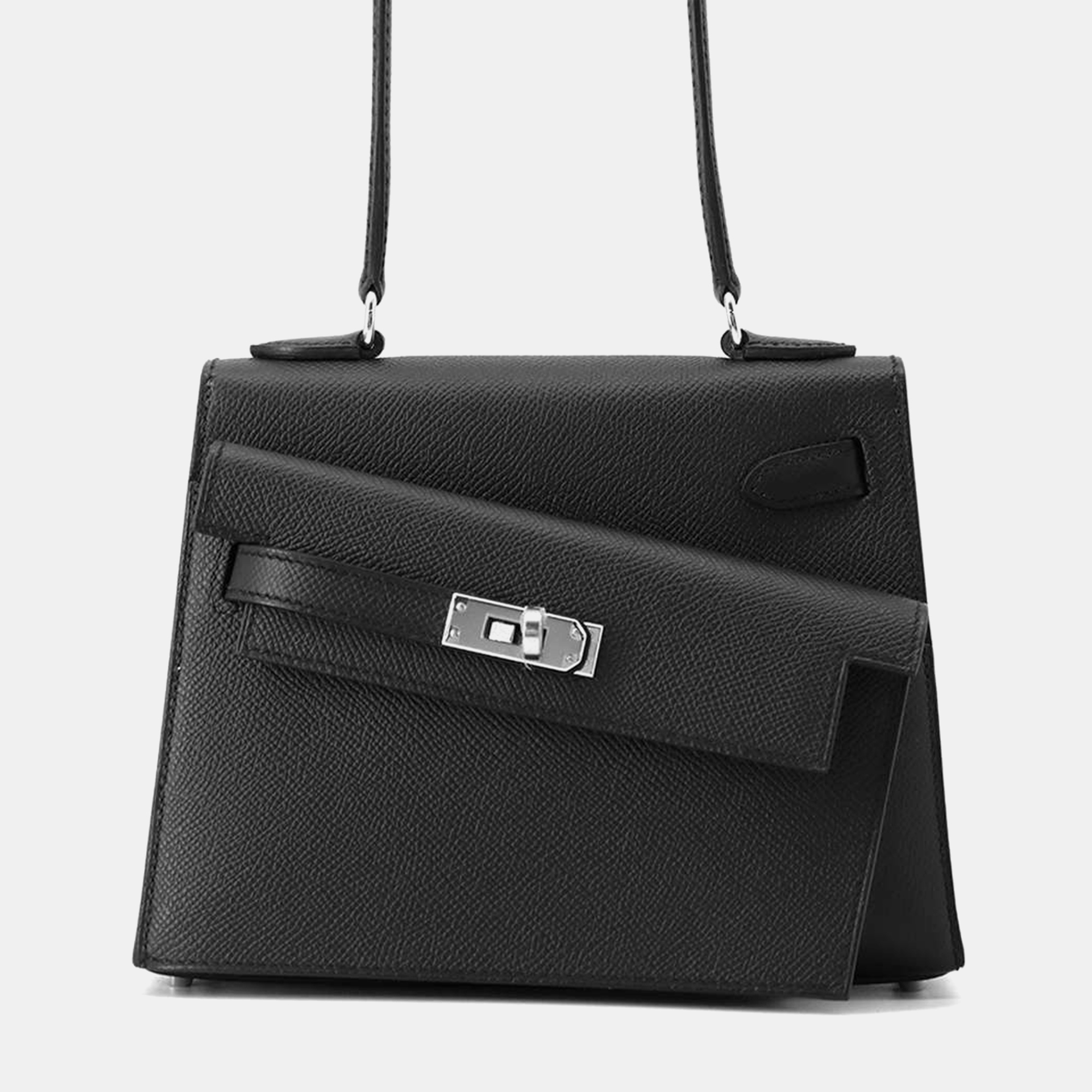 

Hermes Black Epsom Leather Kelly Desordre 20 Handbag