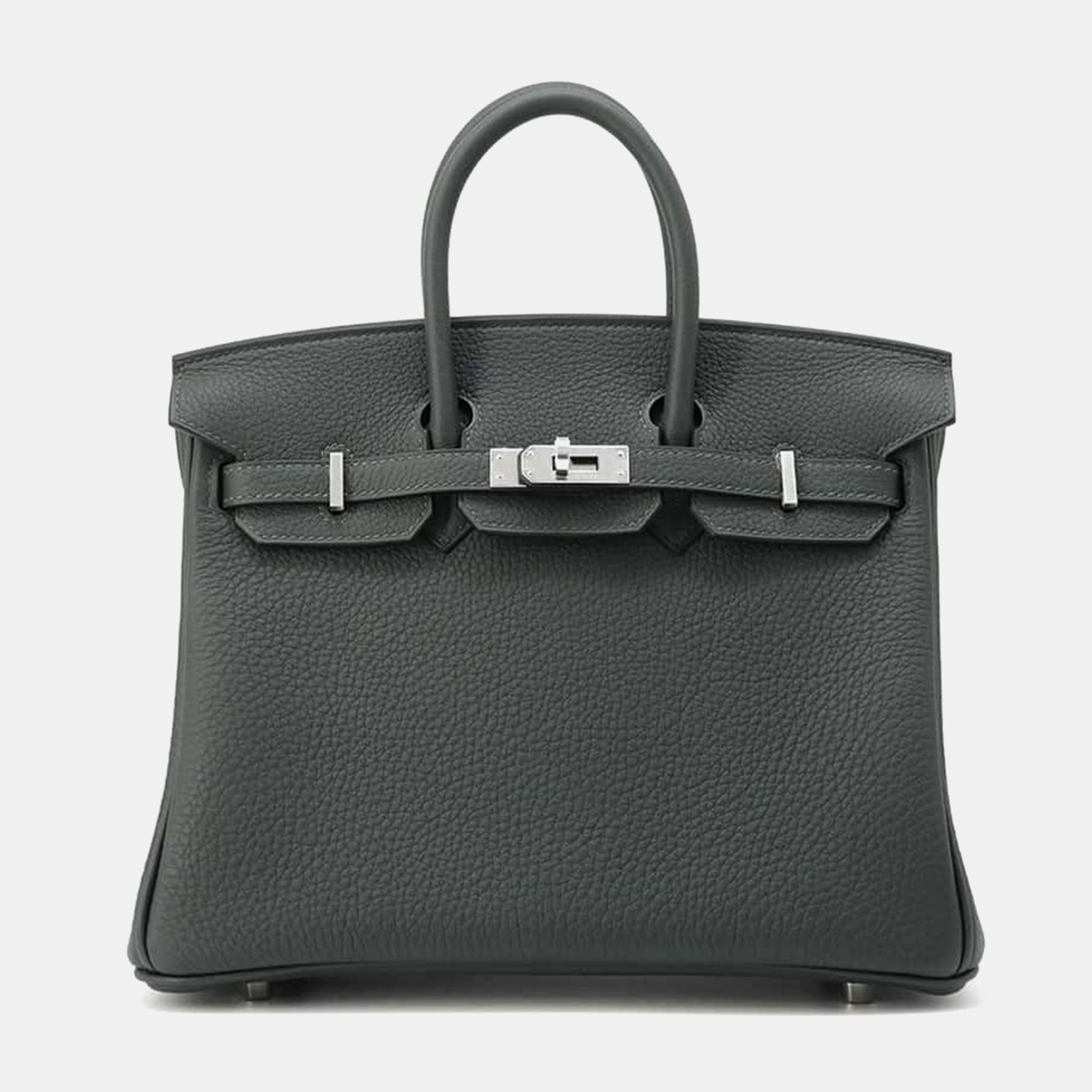 

Hermes Vert Fonce Togo Leather Birkin 25 Tote Bag, Black