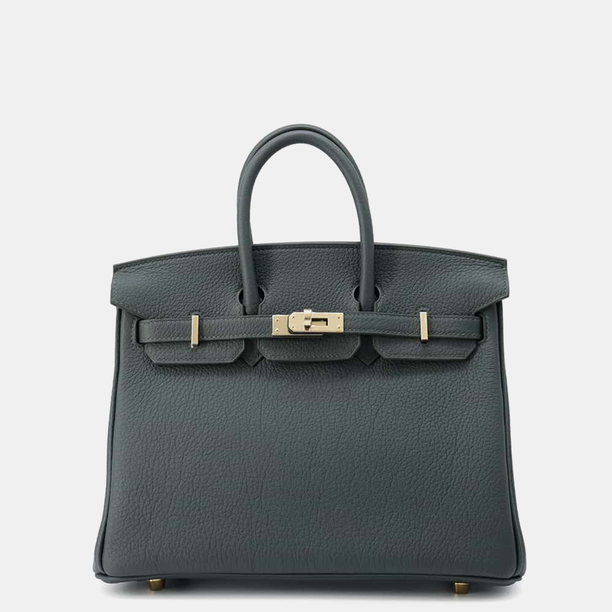 

Hermes Vert Mangrove Togo Leather Birkin 25 Tote Bag, Black