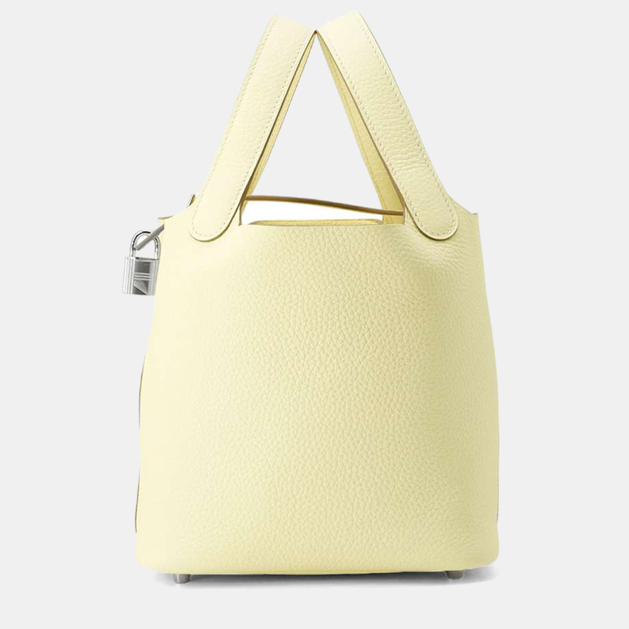 

Hermes Jaune Taurillon Clemence Picotin Lock PM Handbag, Yellow
