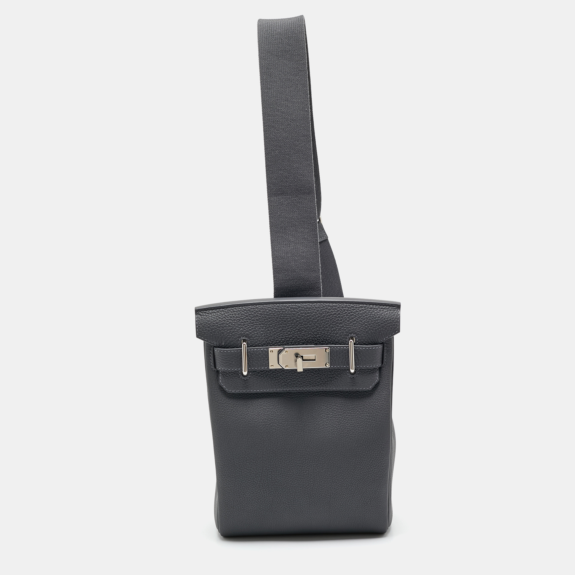 

Hermès Ardoise Togo Leather Palladium Finish Hac A Dos PM Backpack, Grey