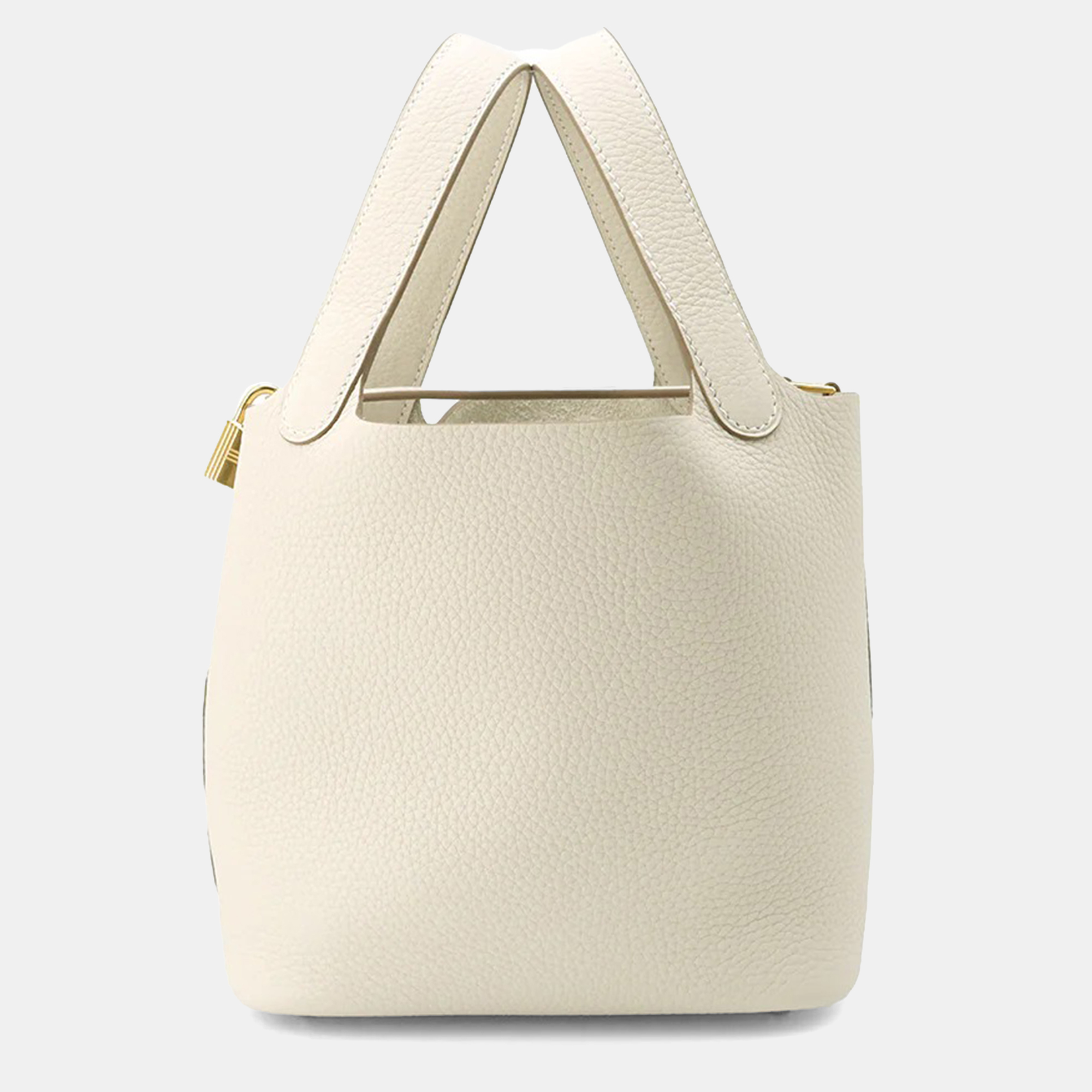 

Hermes Craie Taurillon Clemence PM Picotin Lock, White