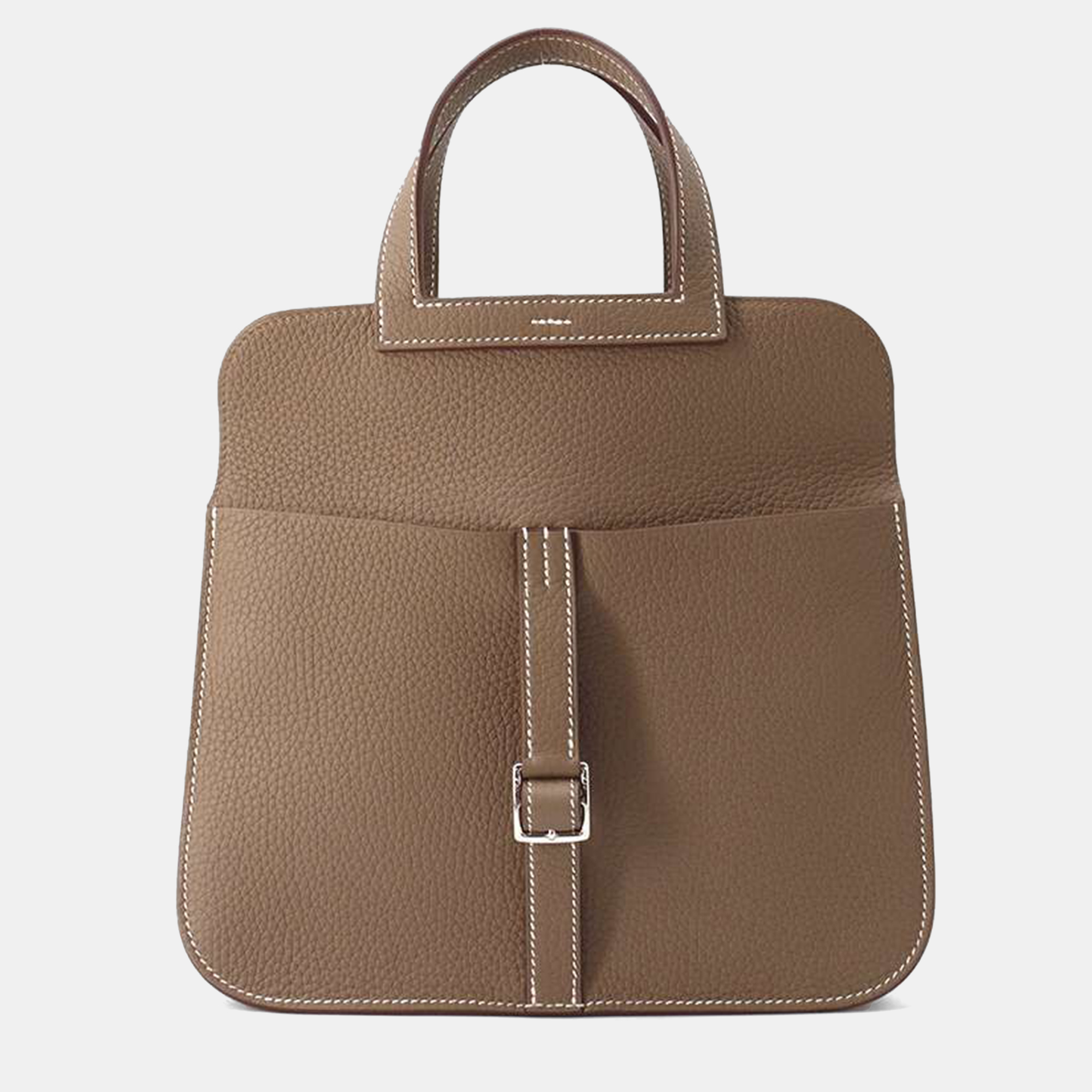 

Hermes Etoupe Taurillon Clemence Halzan Size, Brown