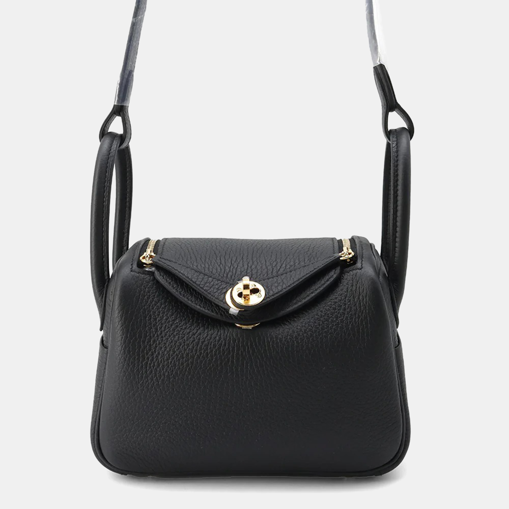 

Hermes Black Taurillon Clemence Mini Lindy