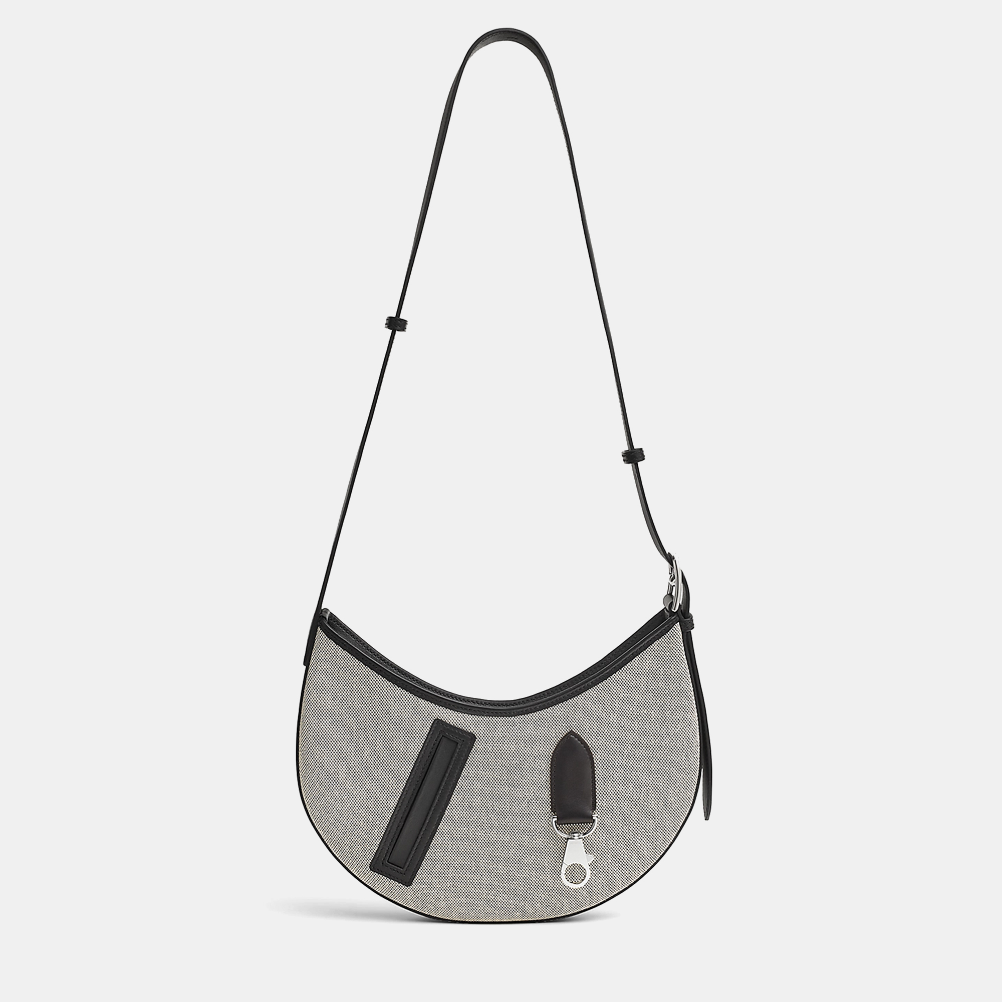 

Hermes Ecru Black Sac P'tit Arcon Toile & Cuir Bag, Beige