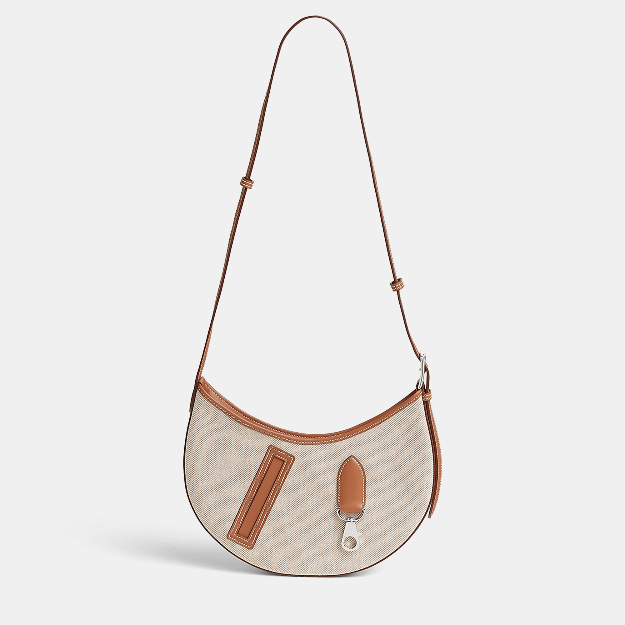 

Hermes Ecru Beige Gold Sac P'tit Arcon Toile & Cuir Bag