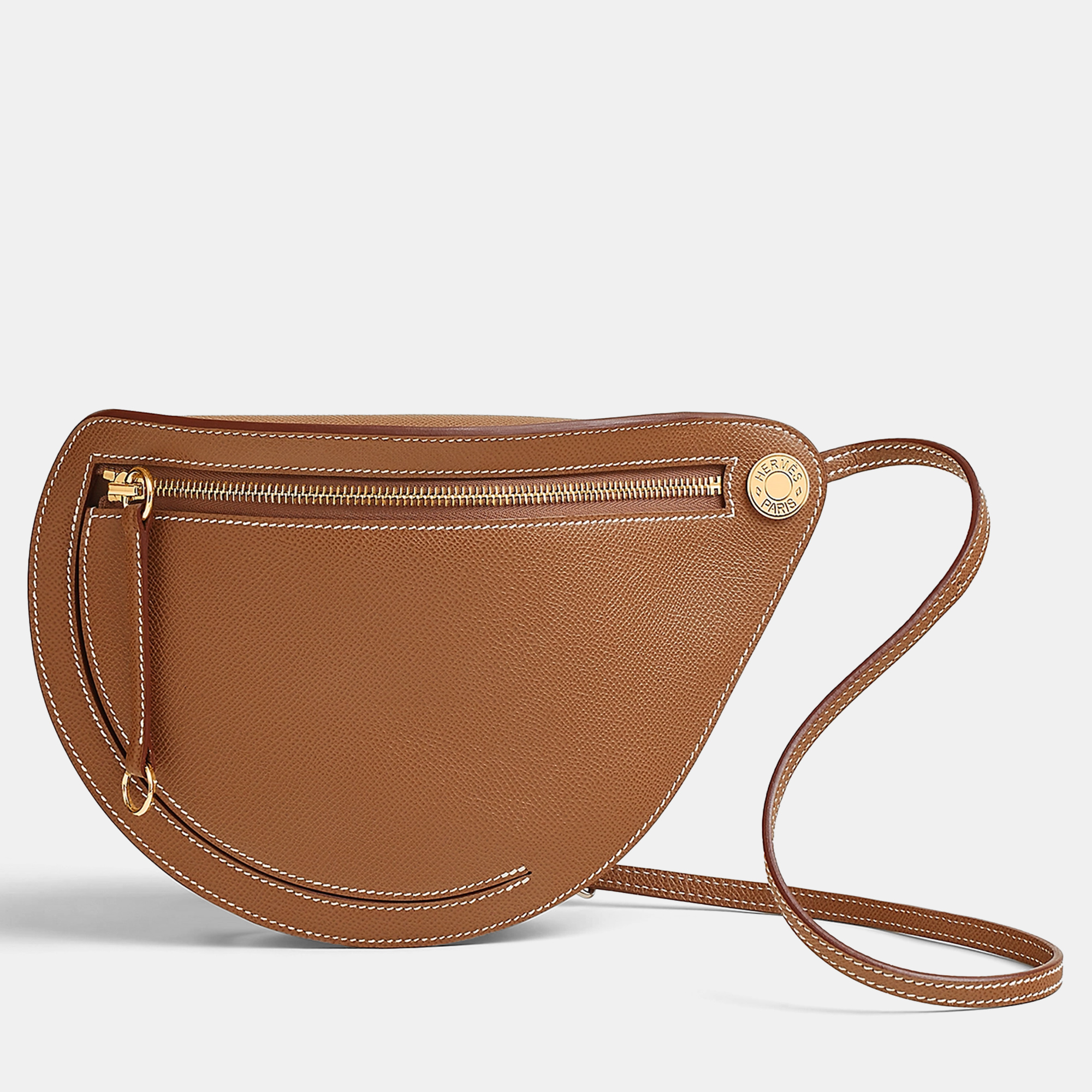 

Hermes Brown Leather Petite Course Bag