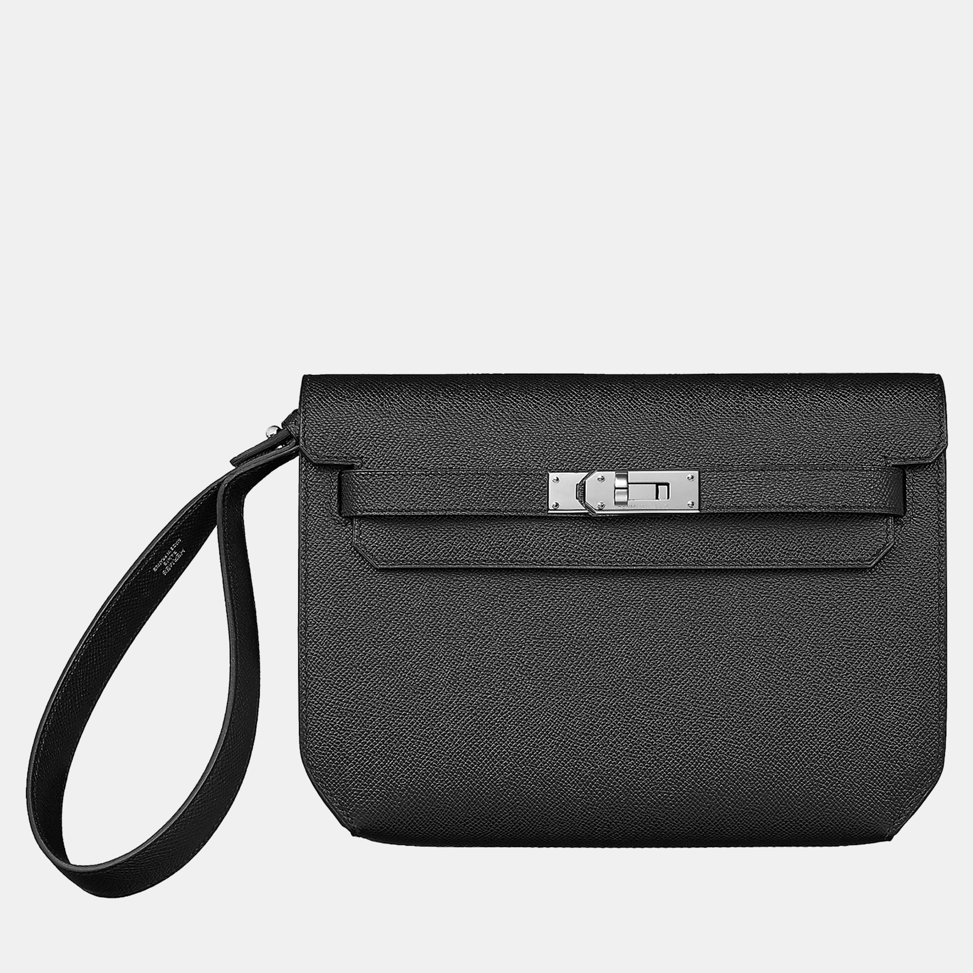 

Hermes Noir Kelly Depeches 25 Pouch Bag, Black