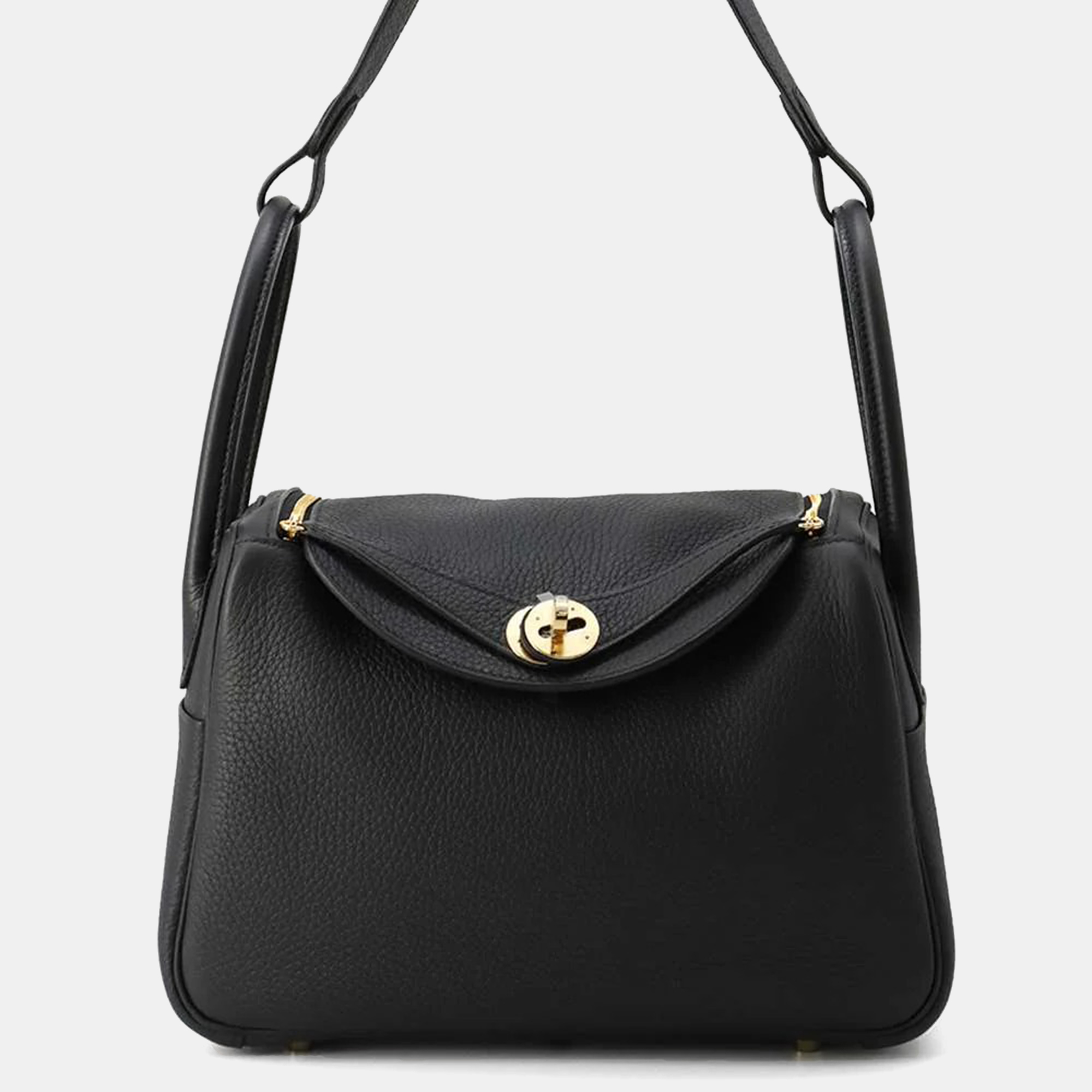 

Hermès Black Taurillon Clemence Lindy 26