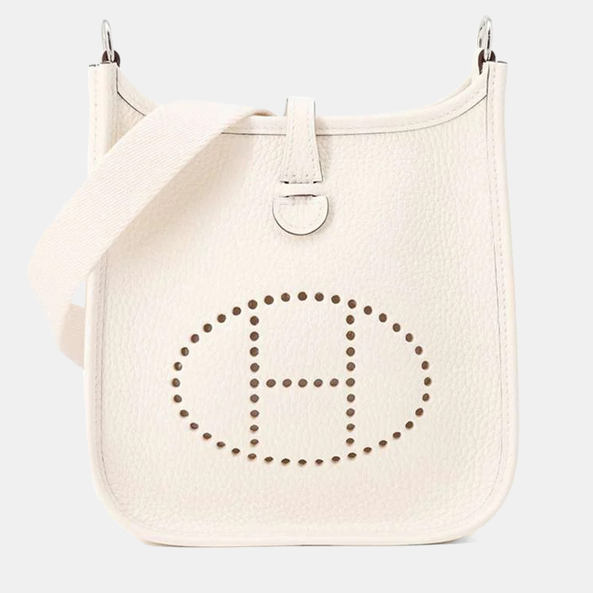 

Hermès Nata Taurillon Clemence Evelyne Long TPM, White