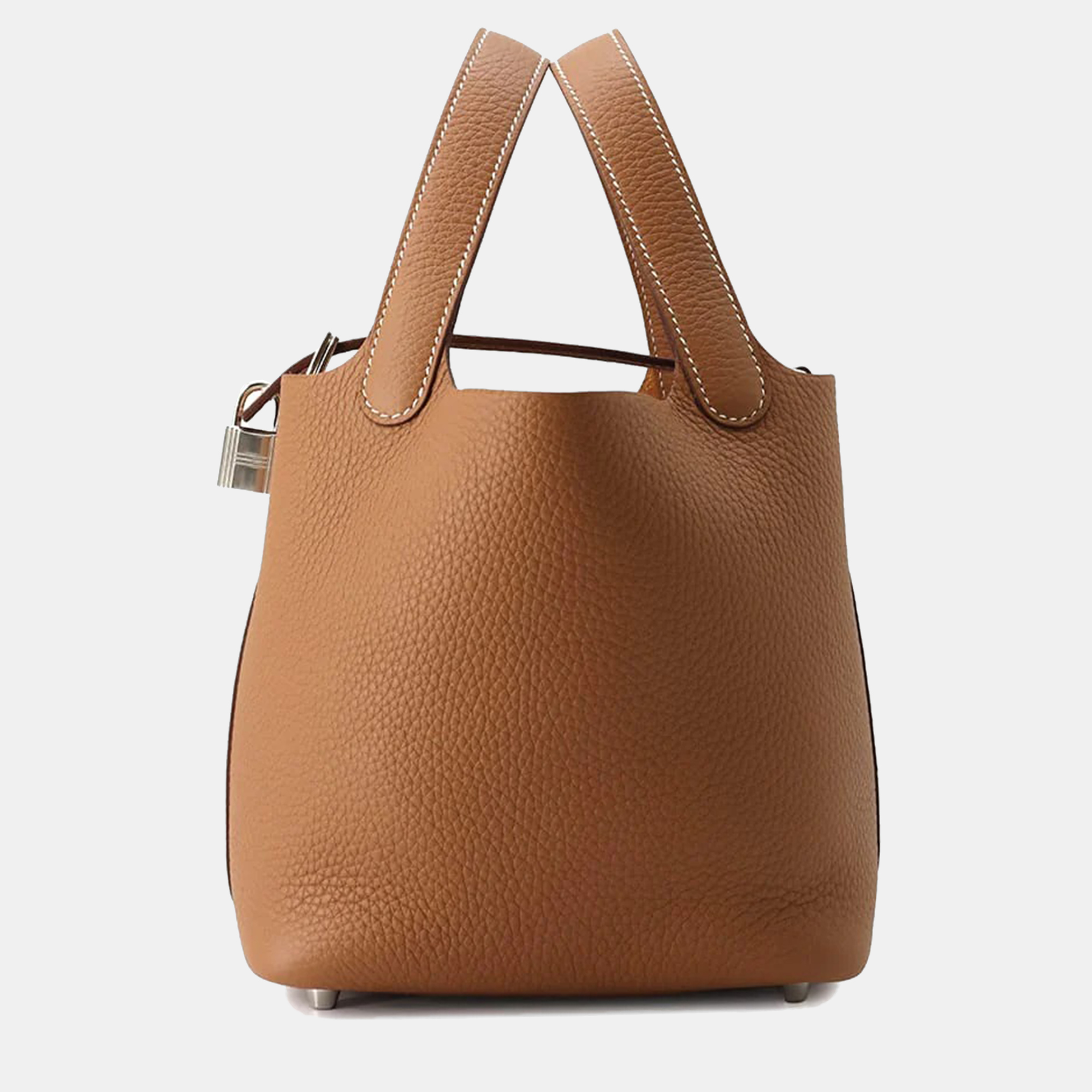 

Hermes Gold Taurillon Clemence Picotin Lock Bag 18, Brown
