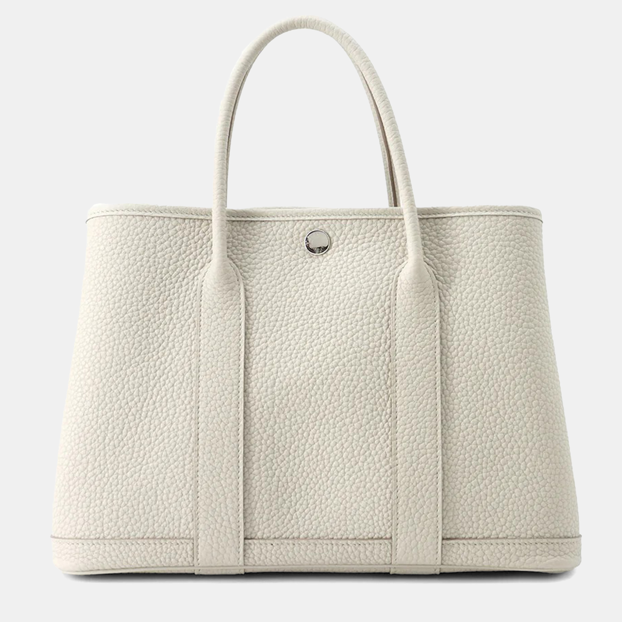 

Hermes Beton Negonda Leather TPM Garden Party Bag, White