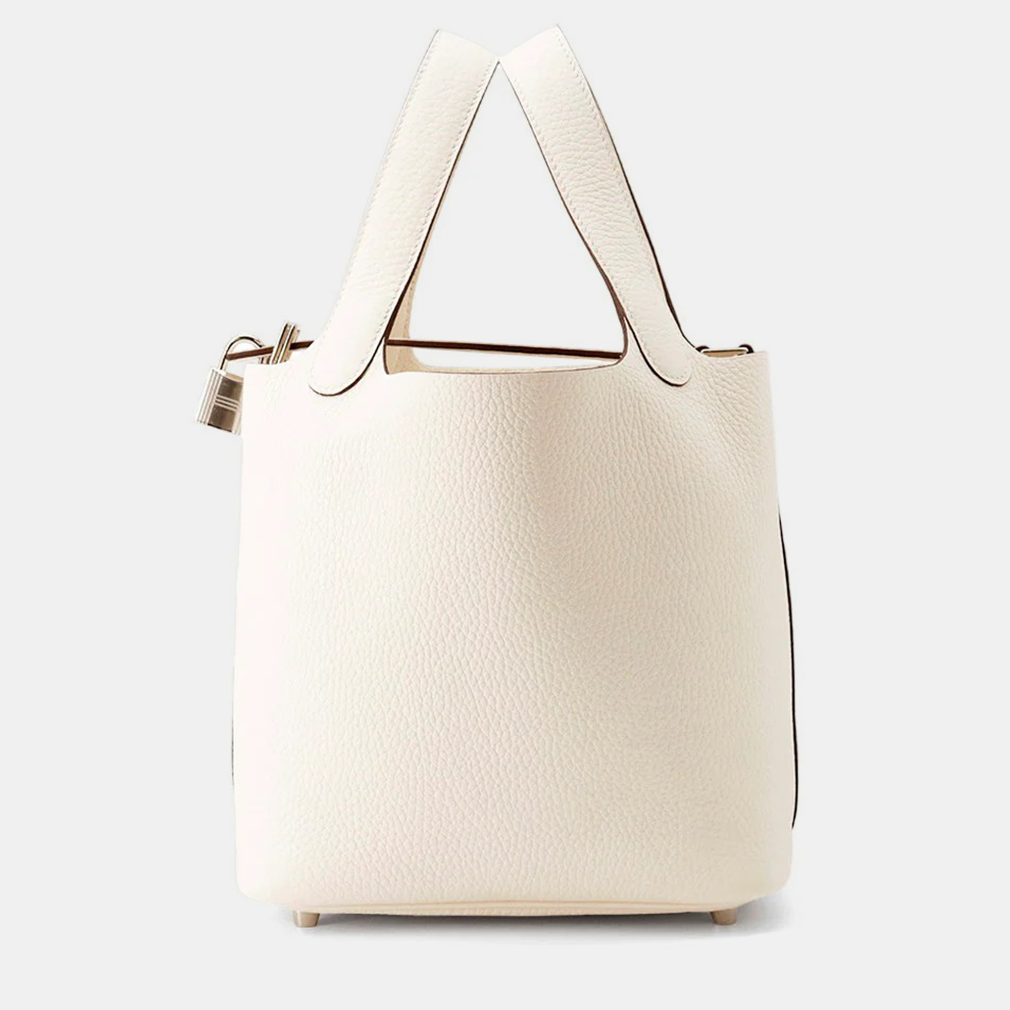 

Hermes Picotin Lock 18 Nata Taurillon Clemence Leather Shoulder Bag, Beige