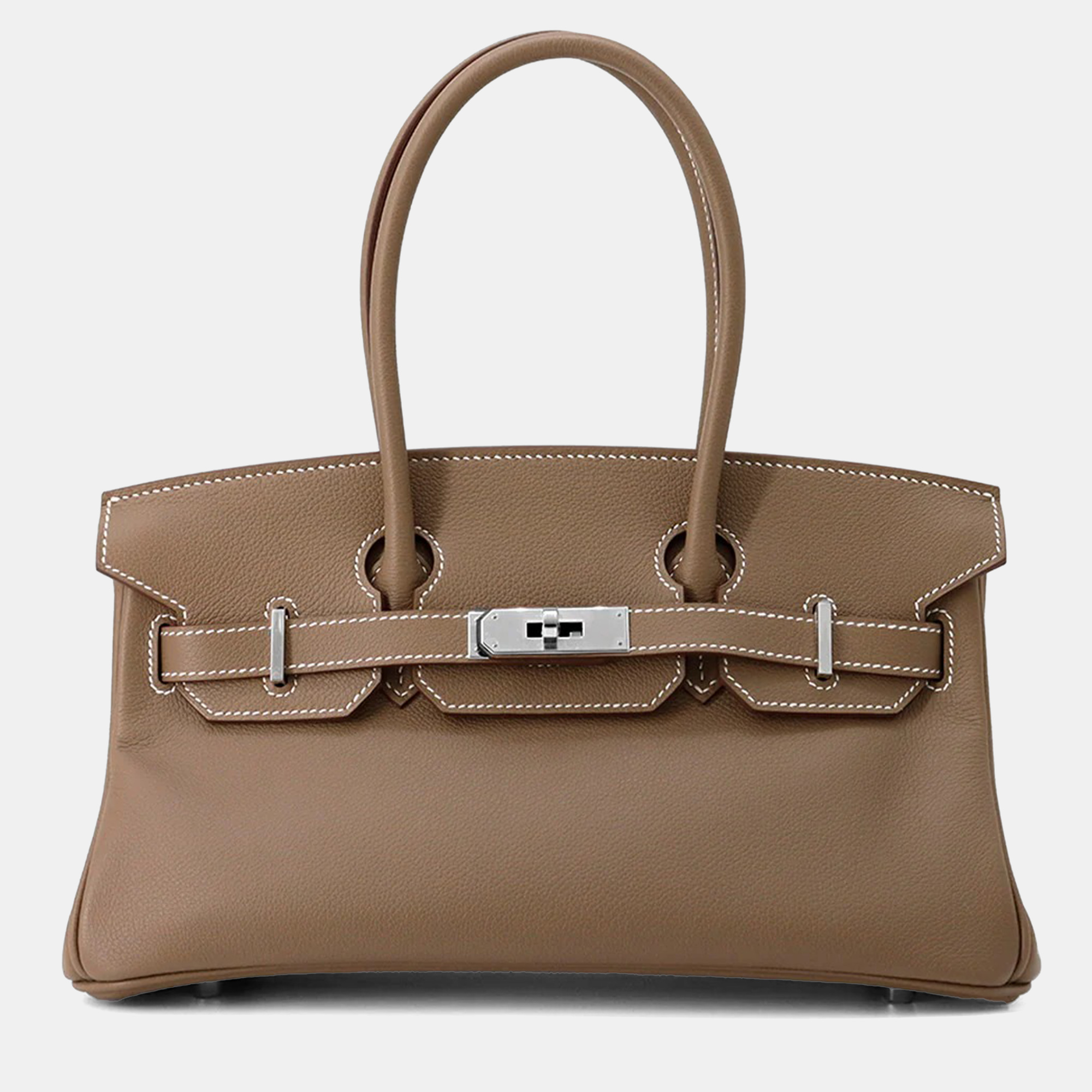 

Hermes Shoulder Birkin Etoupe Evercolor Leather Shoulder Bag, Brown