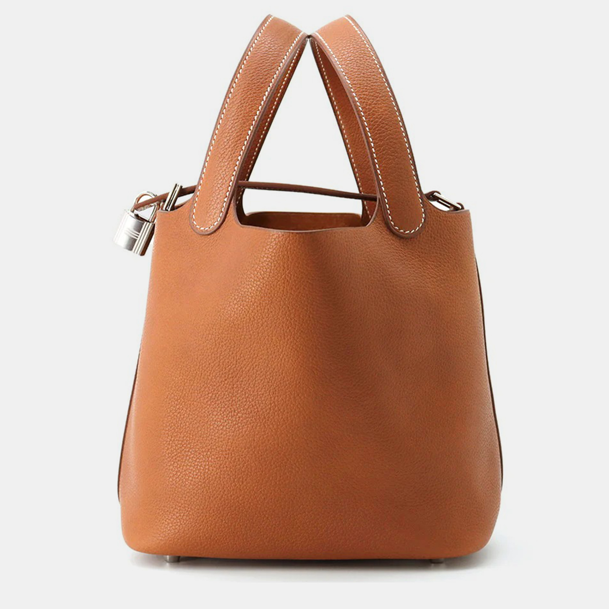 

Hermes Picotin Lock 18 Fauve Barenia Leather Bag, Orange