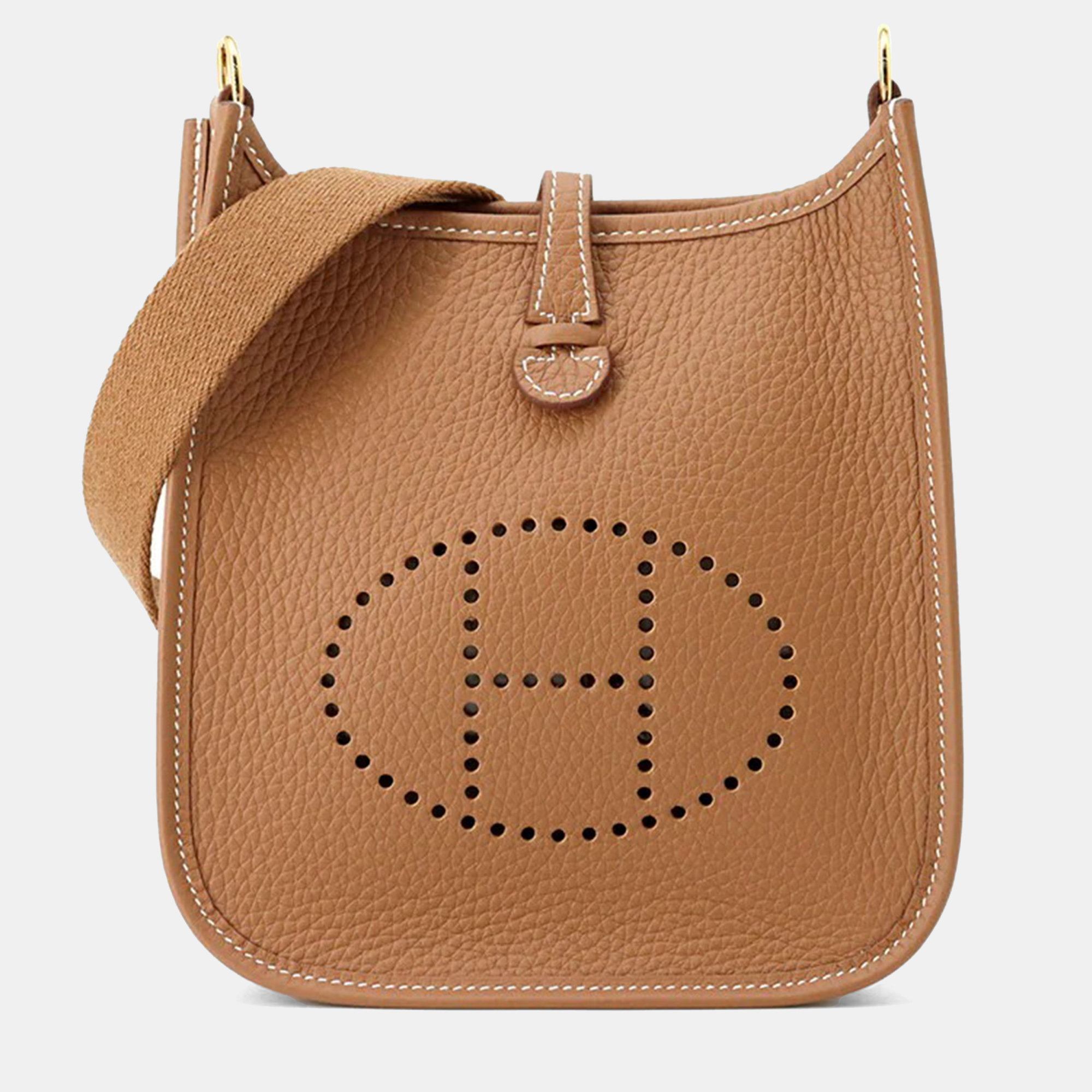 

Hermes Evelyne Amazon TPM Long Gold Taurillon Clemence Shoulder Bag, Brown