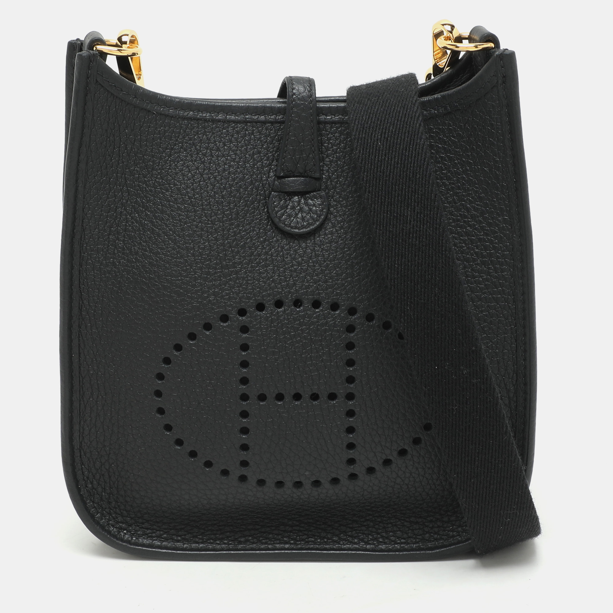 

Hermès Noir Taurillon Clemence Leather Evelyne TPM Bag, Black