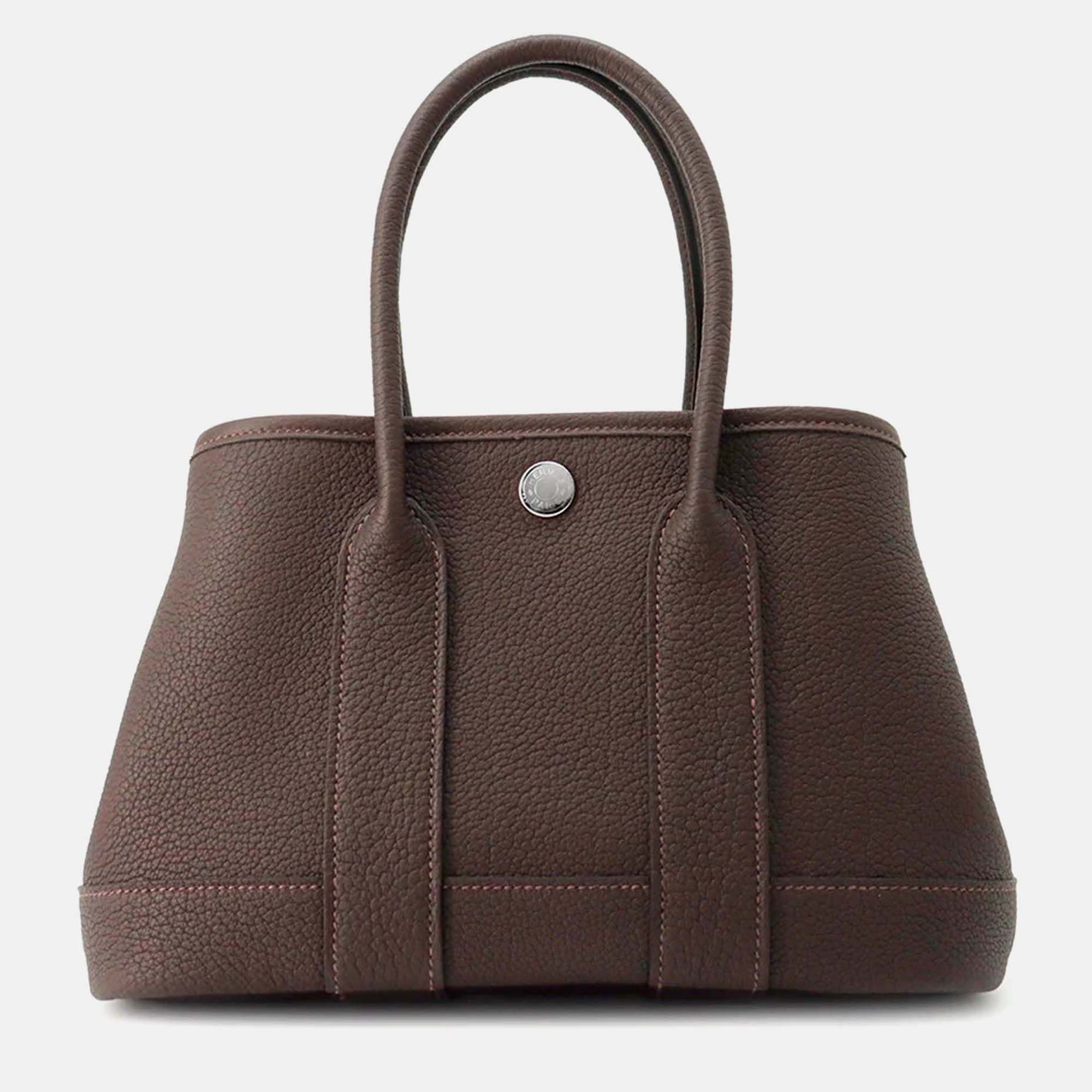 

Hermes Garden Neo Ebene Negonda Leather Tote Bag, Brown